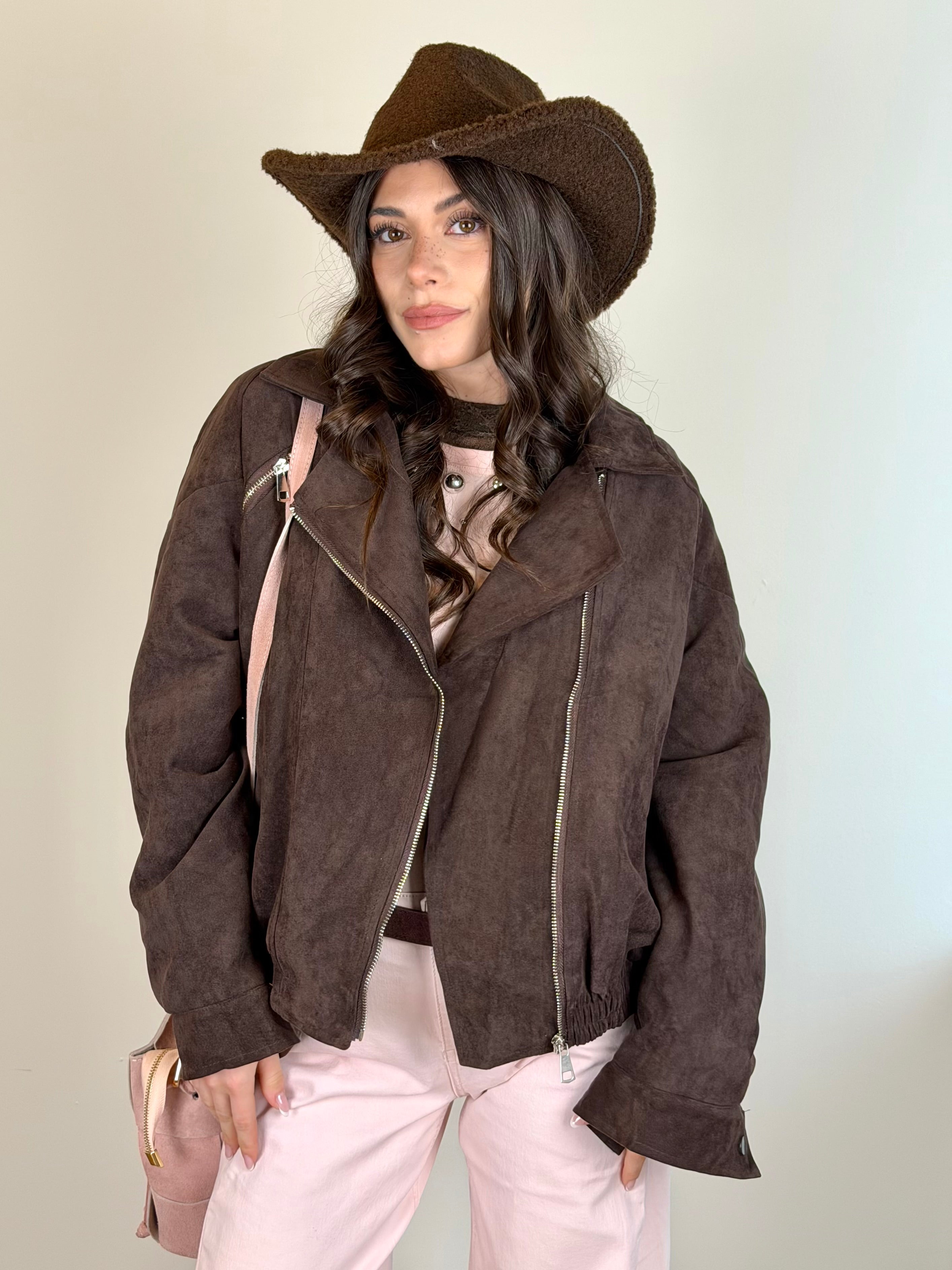 Giubbino bomber scamosciato