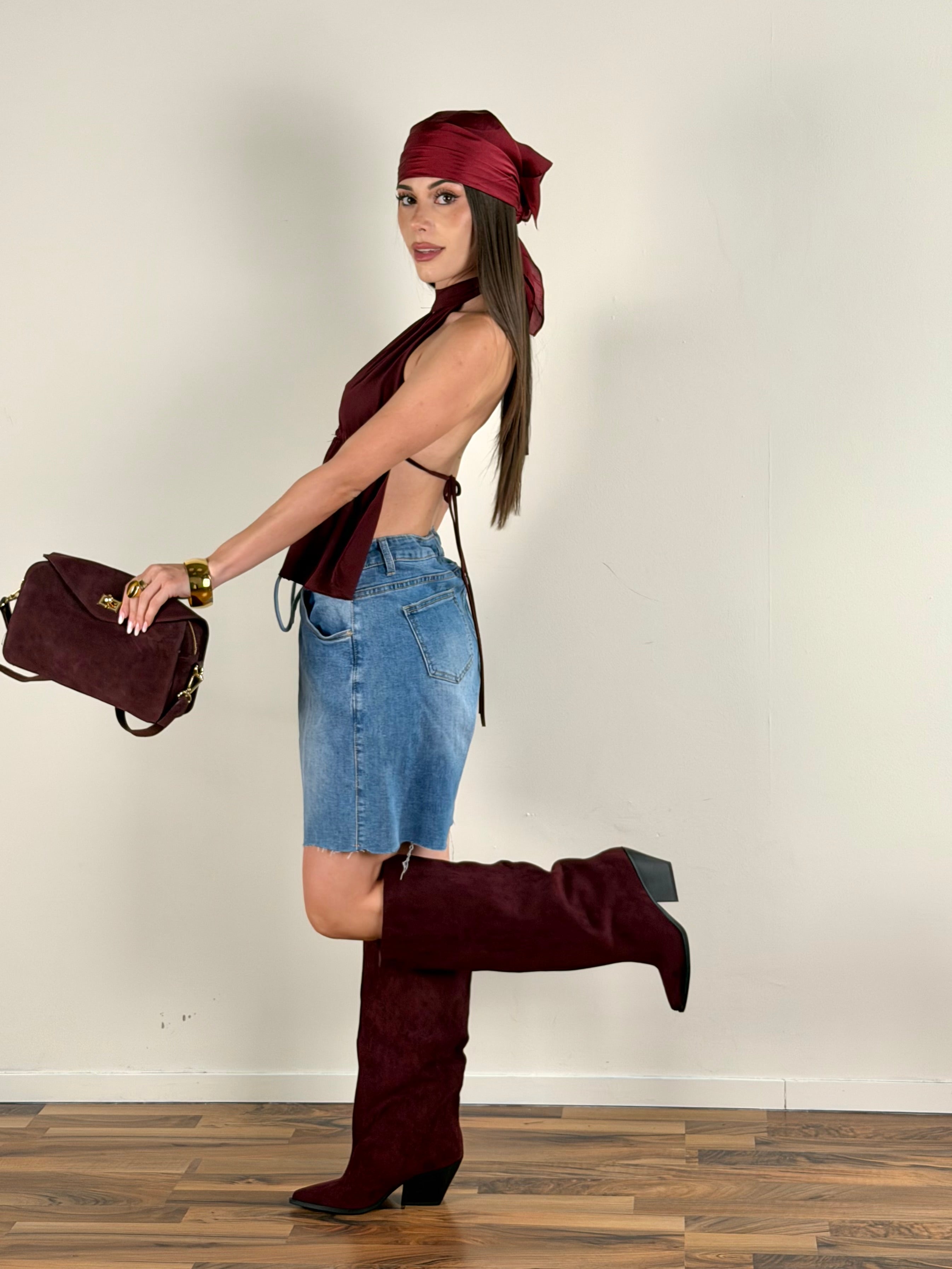 Top Naomi bordeaux