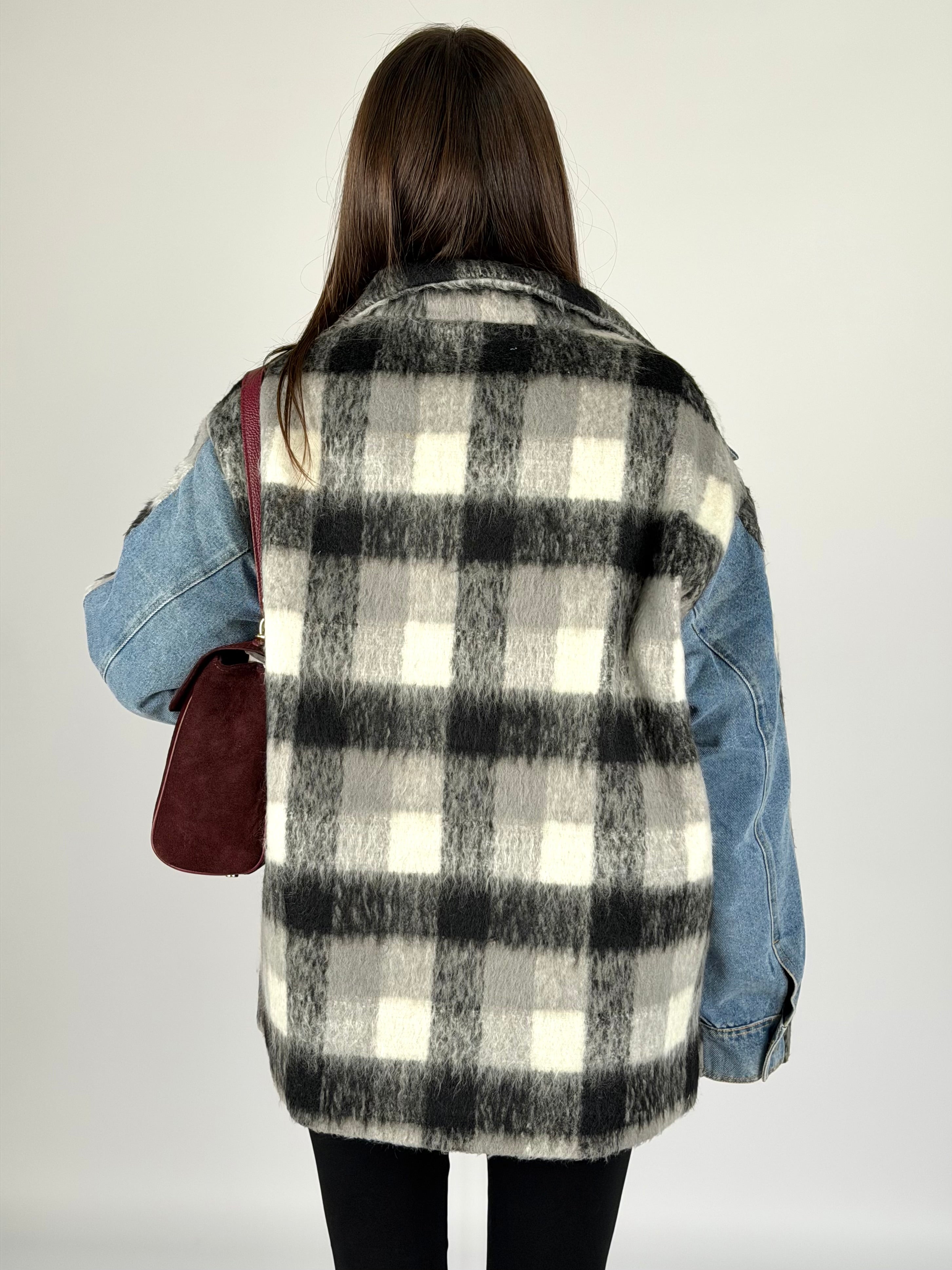 Giubbino jeans e check