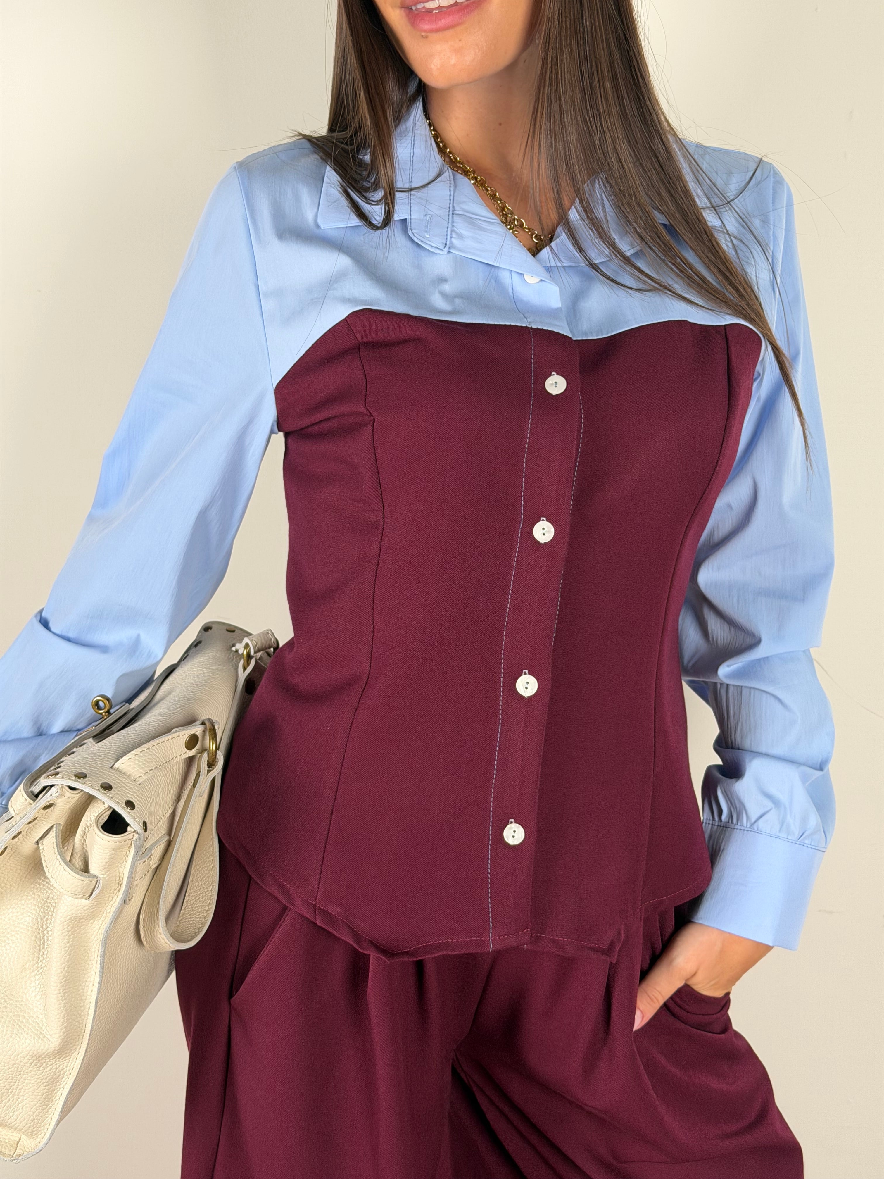 Camicia completo kiss bordeaux