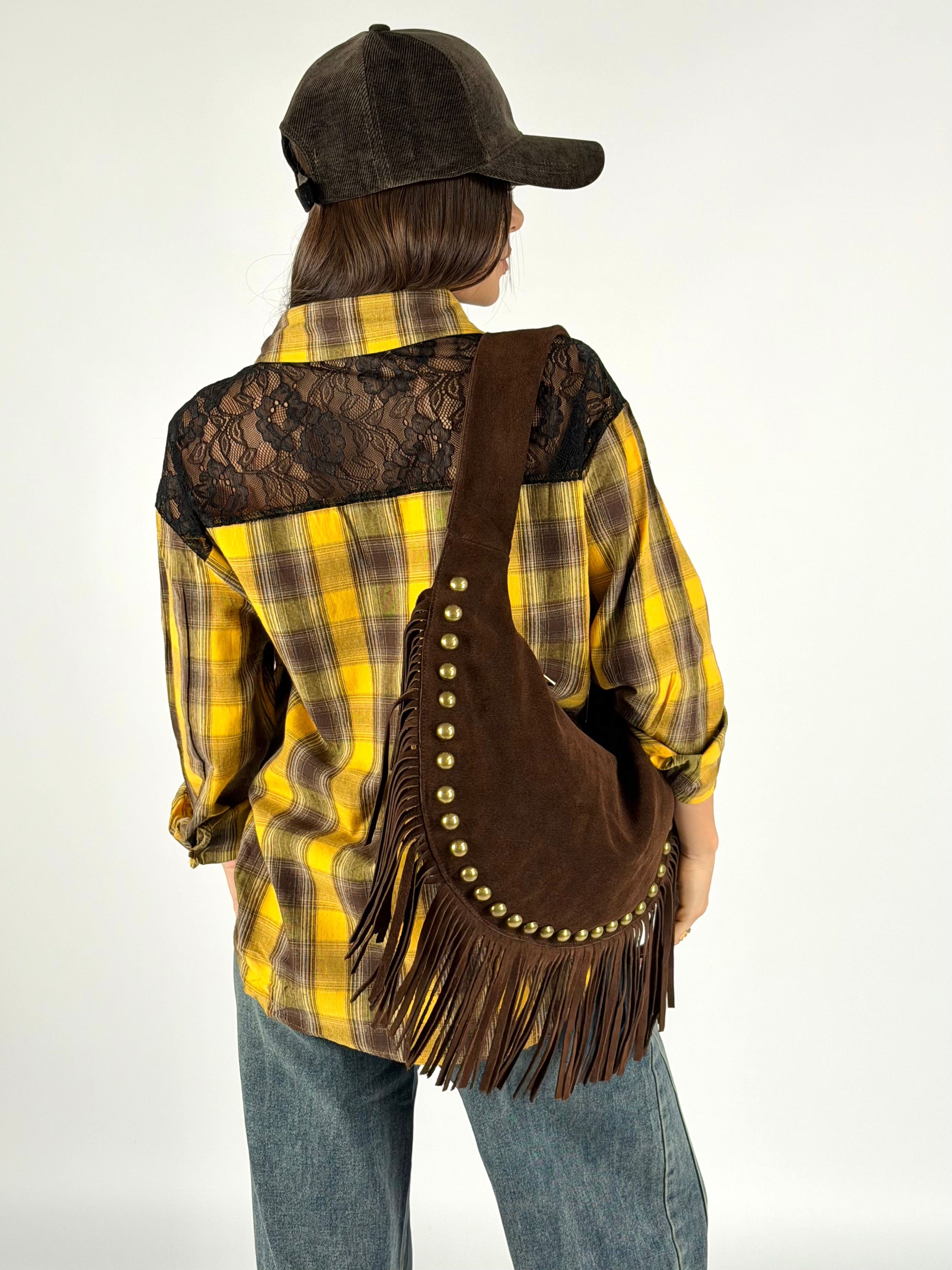 Camicia a quadri gialla e nera