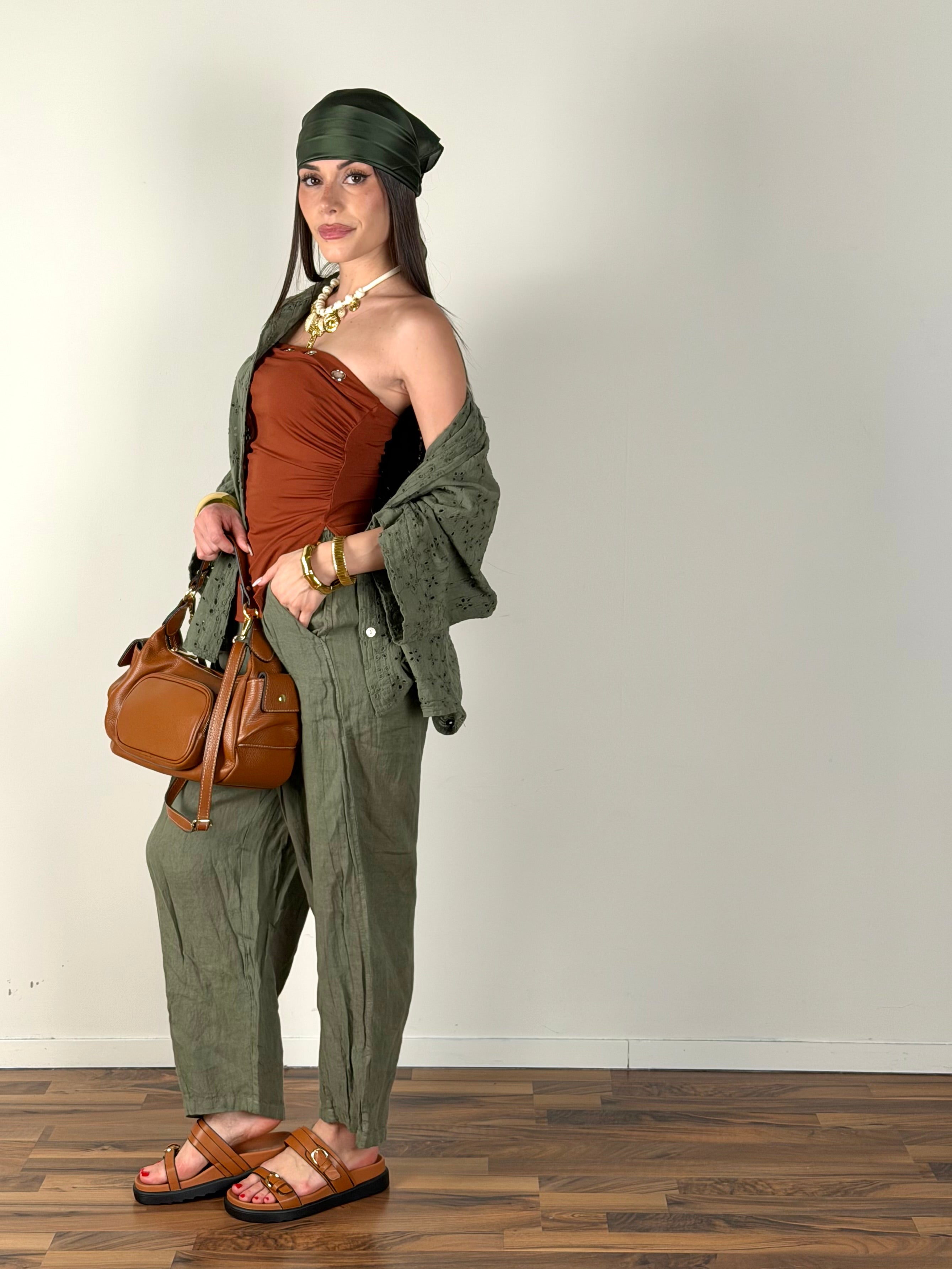 Camicia Sara verde militare