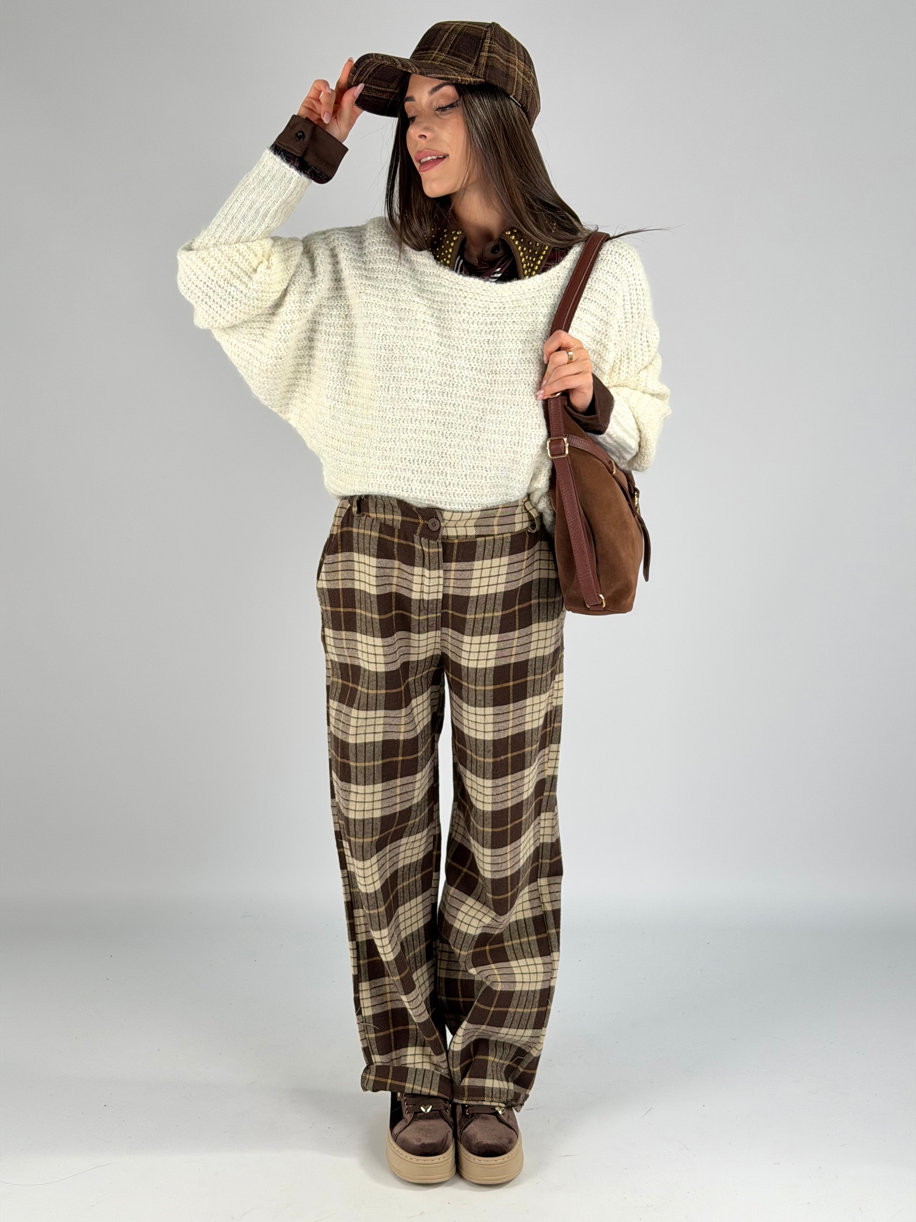 Maglia filo oro panna