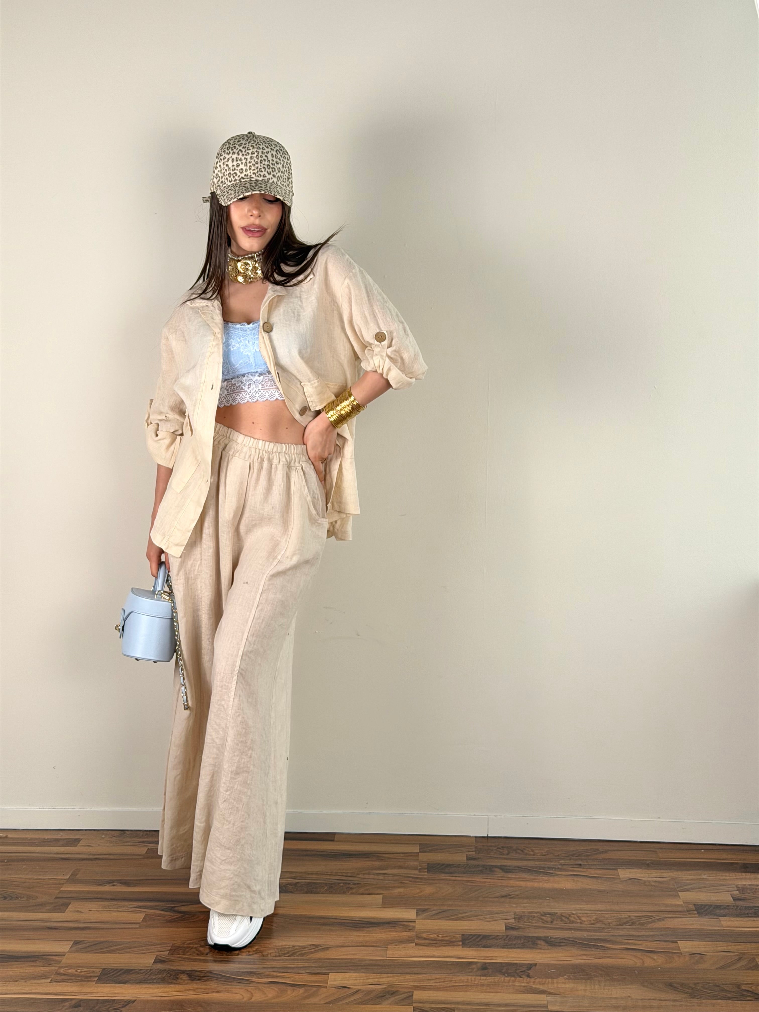 Camicia lino Andrea beige