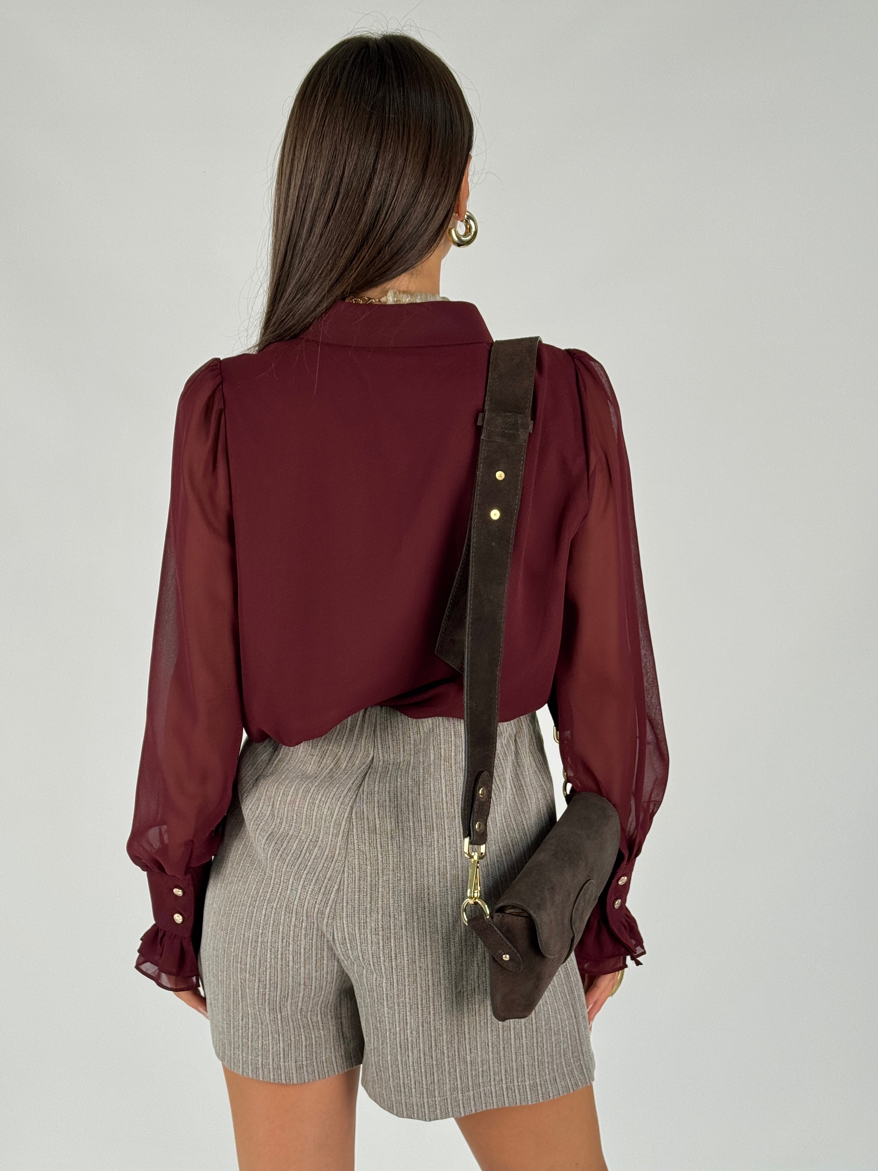 Camicia catena bordeaux