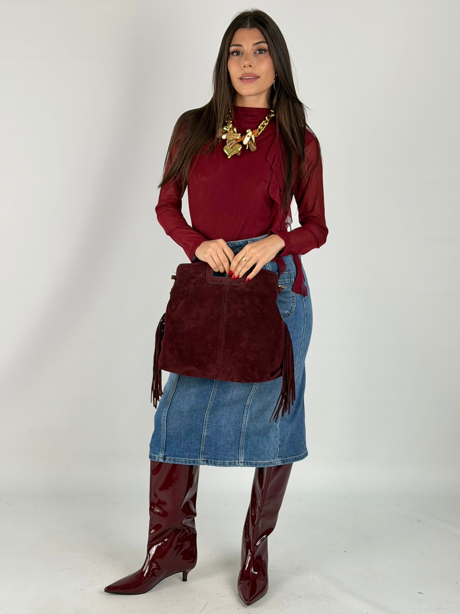 Maglia velo Venny bordeaux