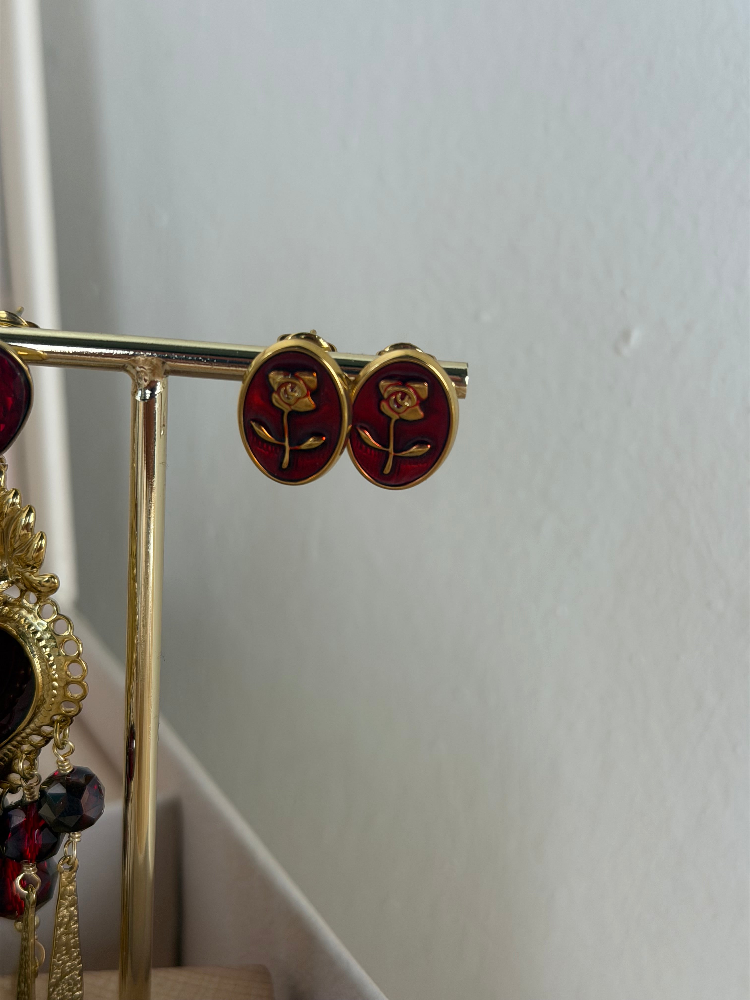 Orecchini fiore bordeaux - collezione passion