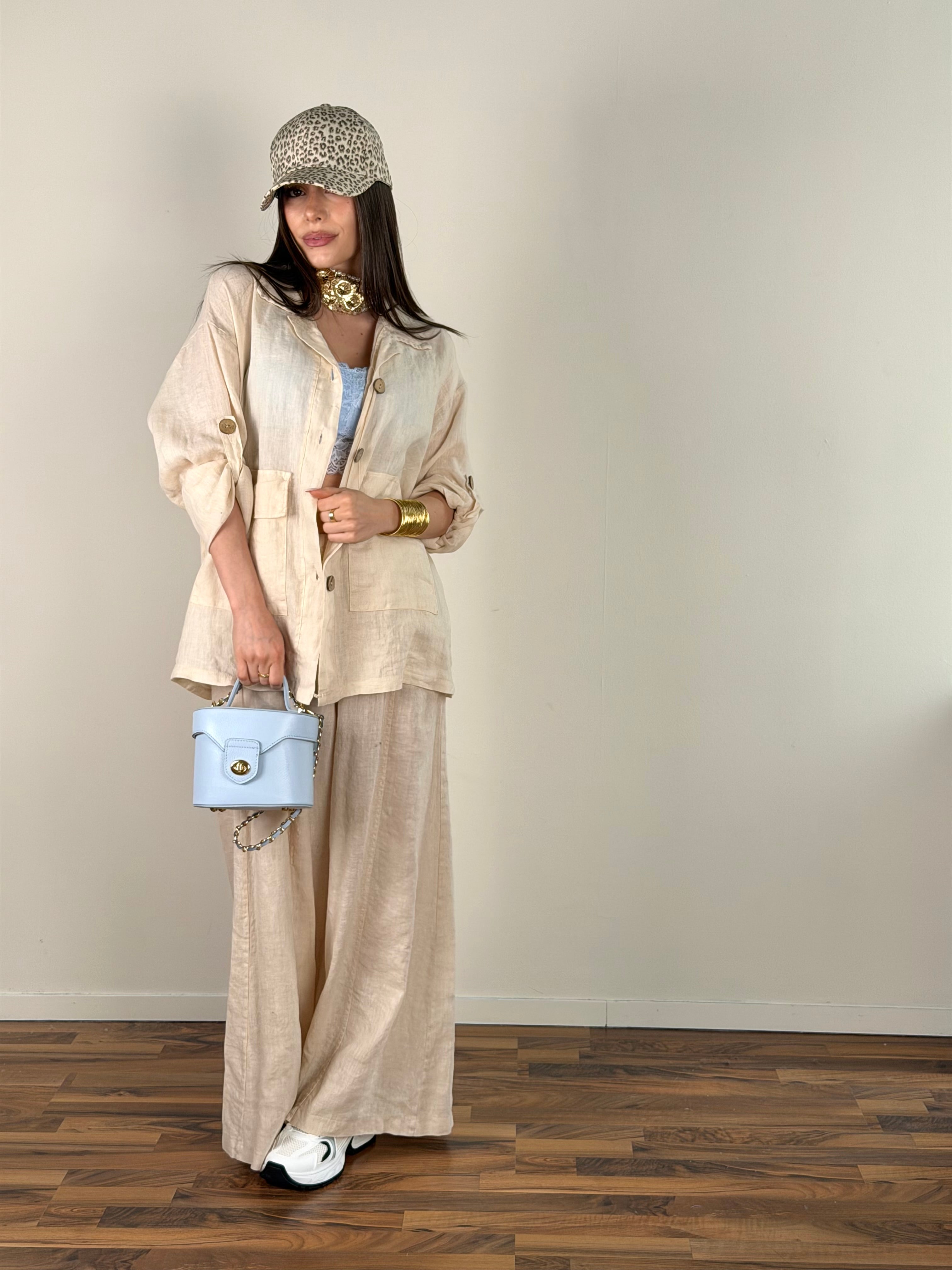 Camicia lino Andrea beige