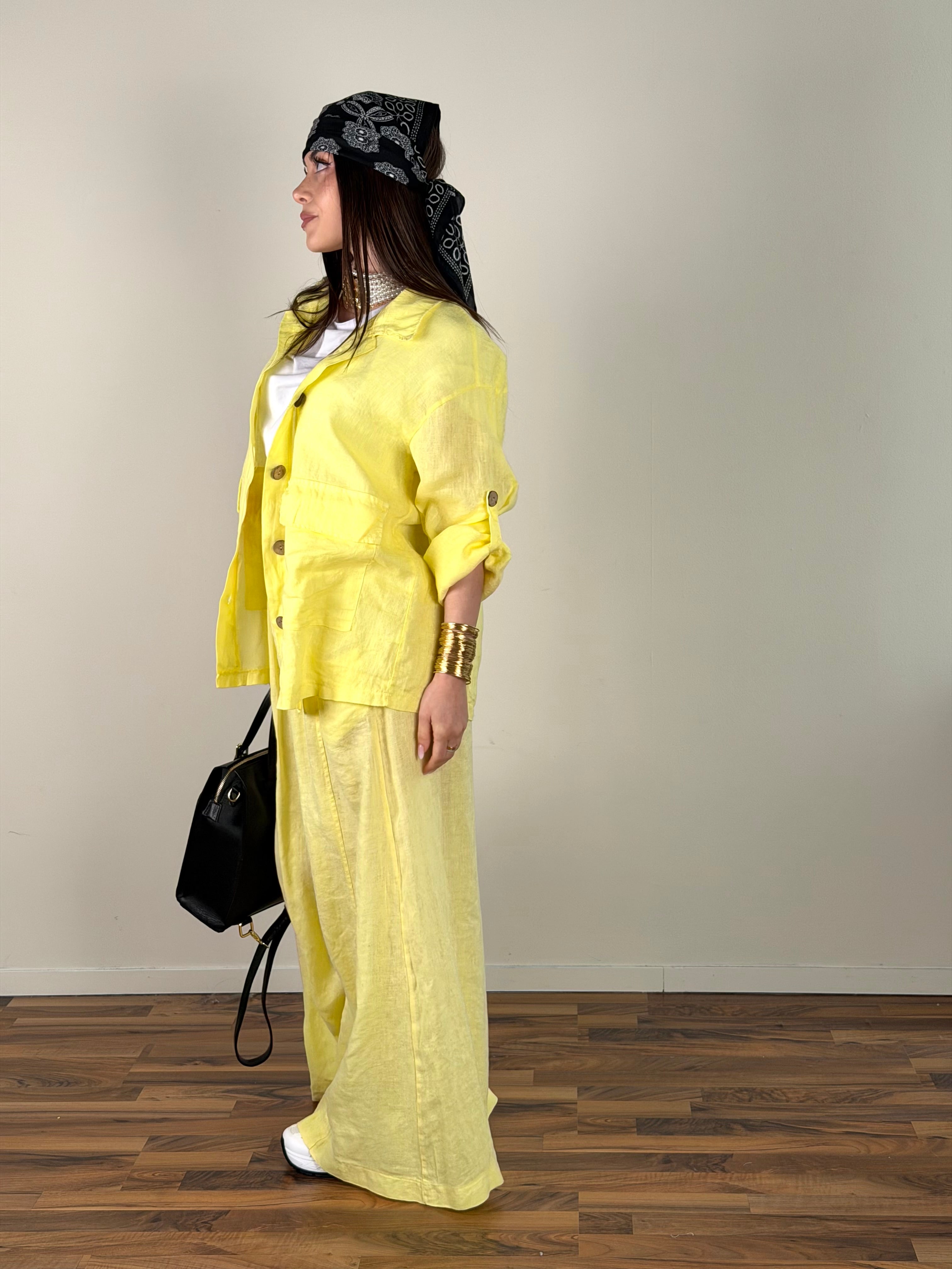 Camicia lino Andrea giallo