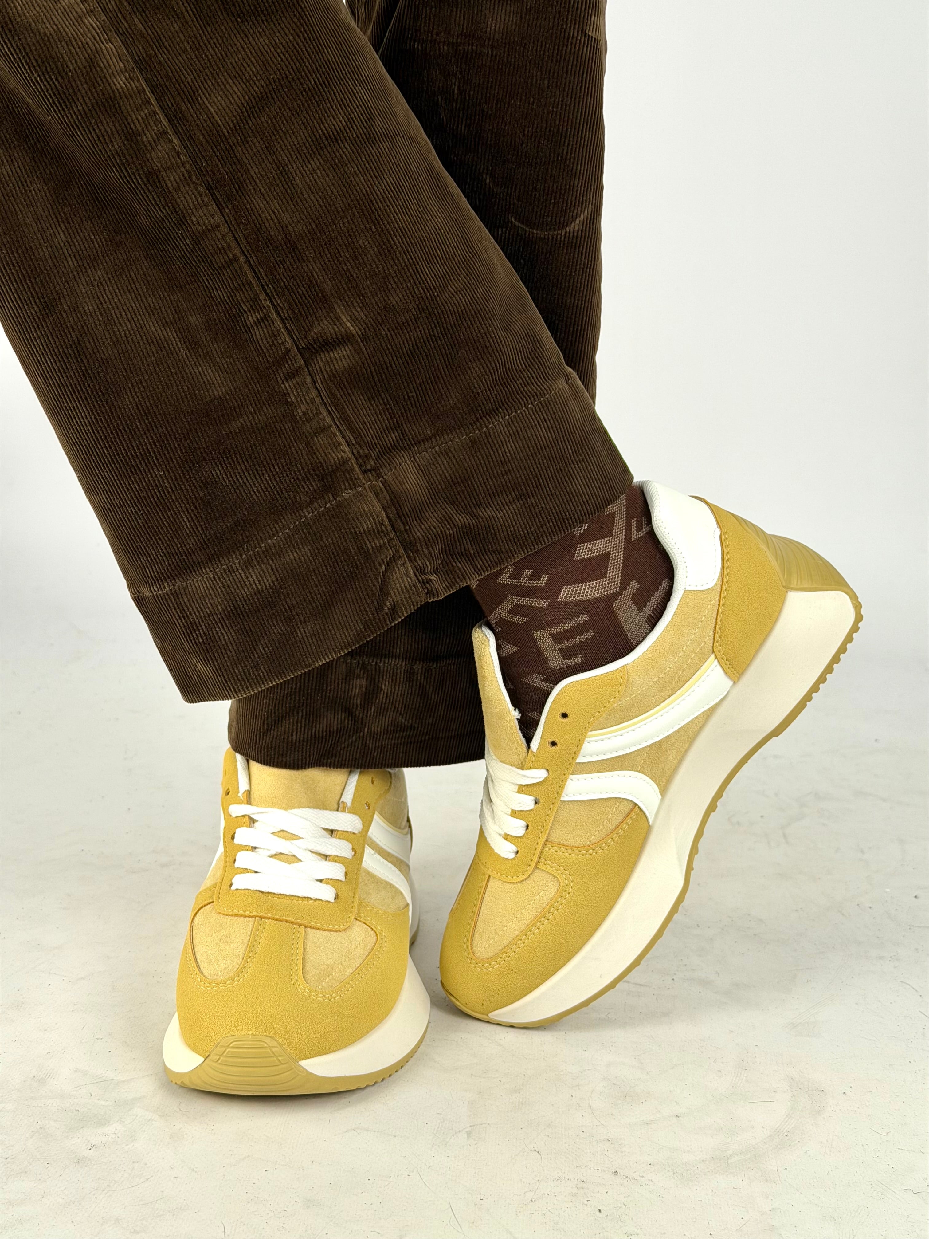 Sneakers bicolor gialle