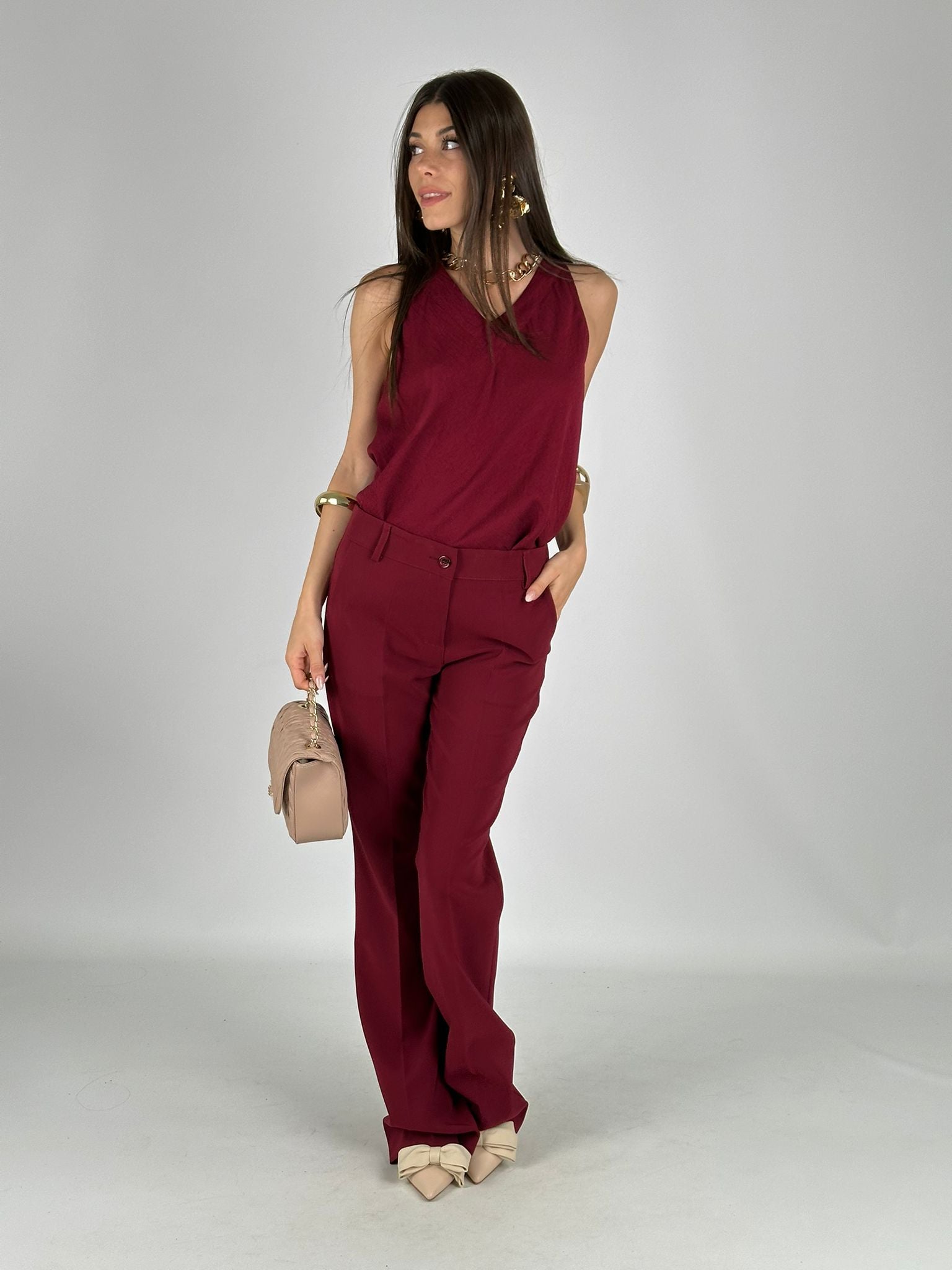 Pantalone Julia bordeaux