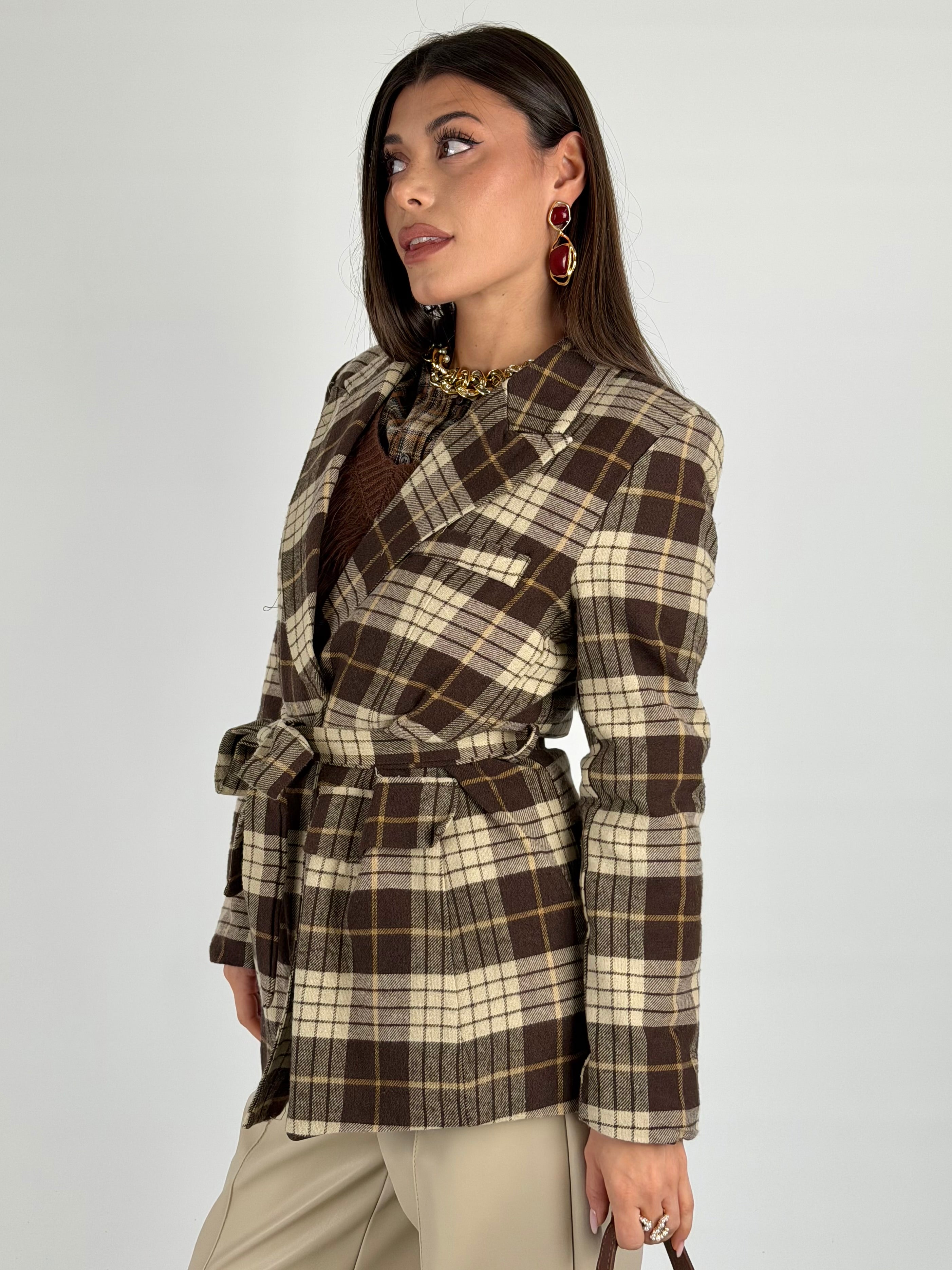 Giacca fiocco quadri