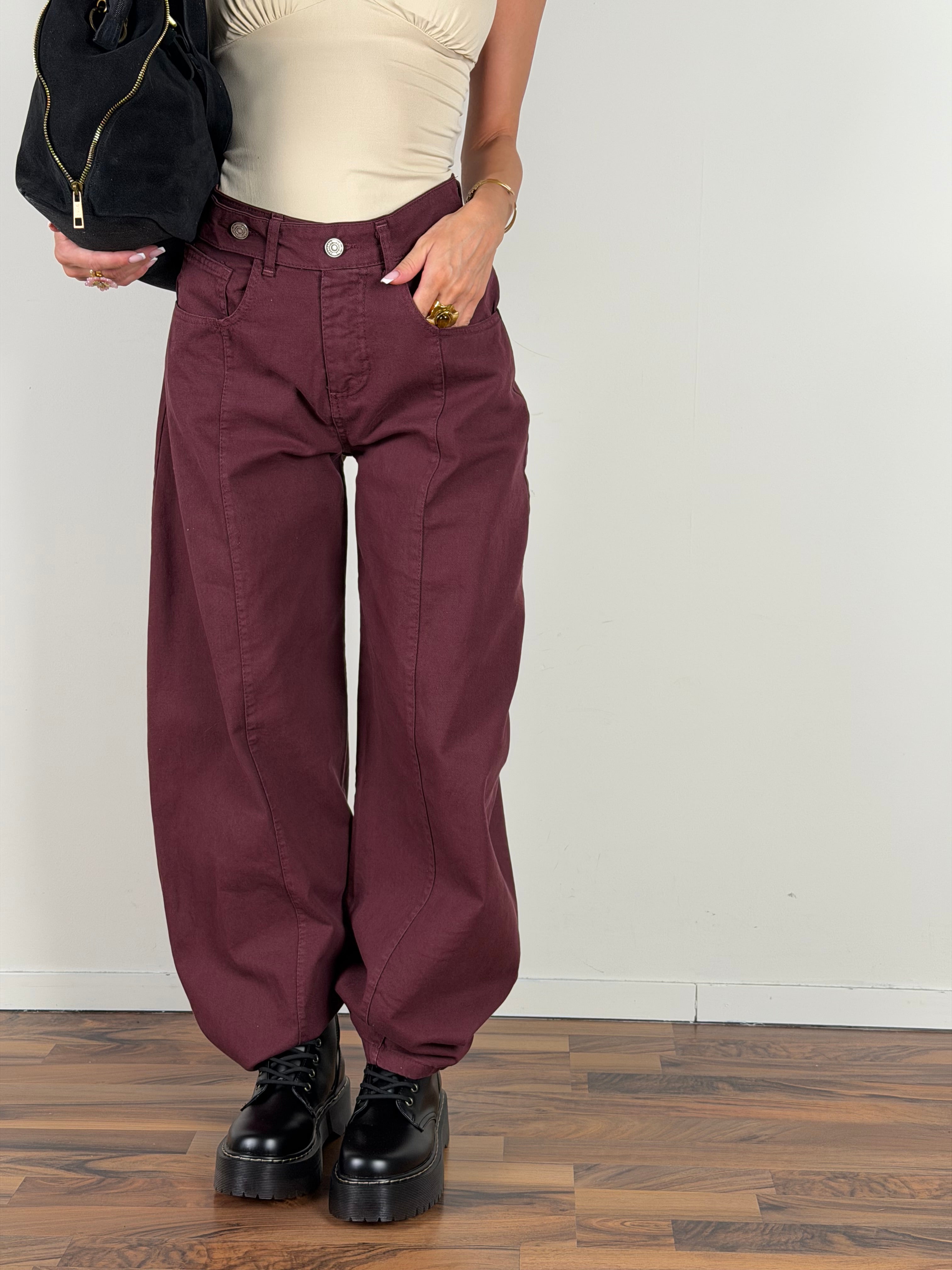 Jeans Yvon bordeaux