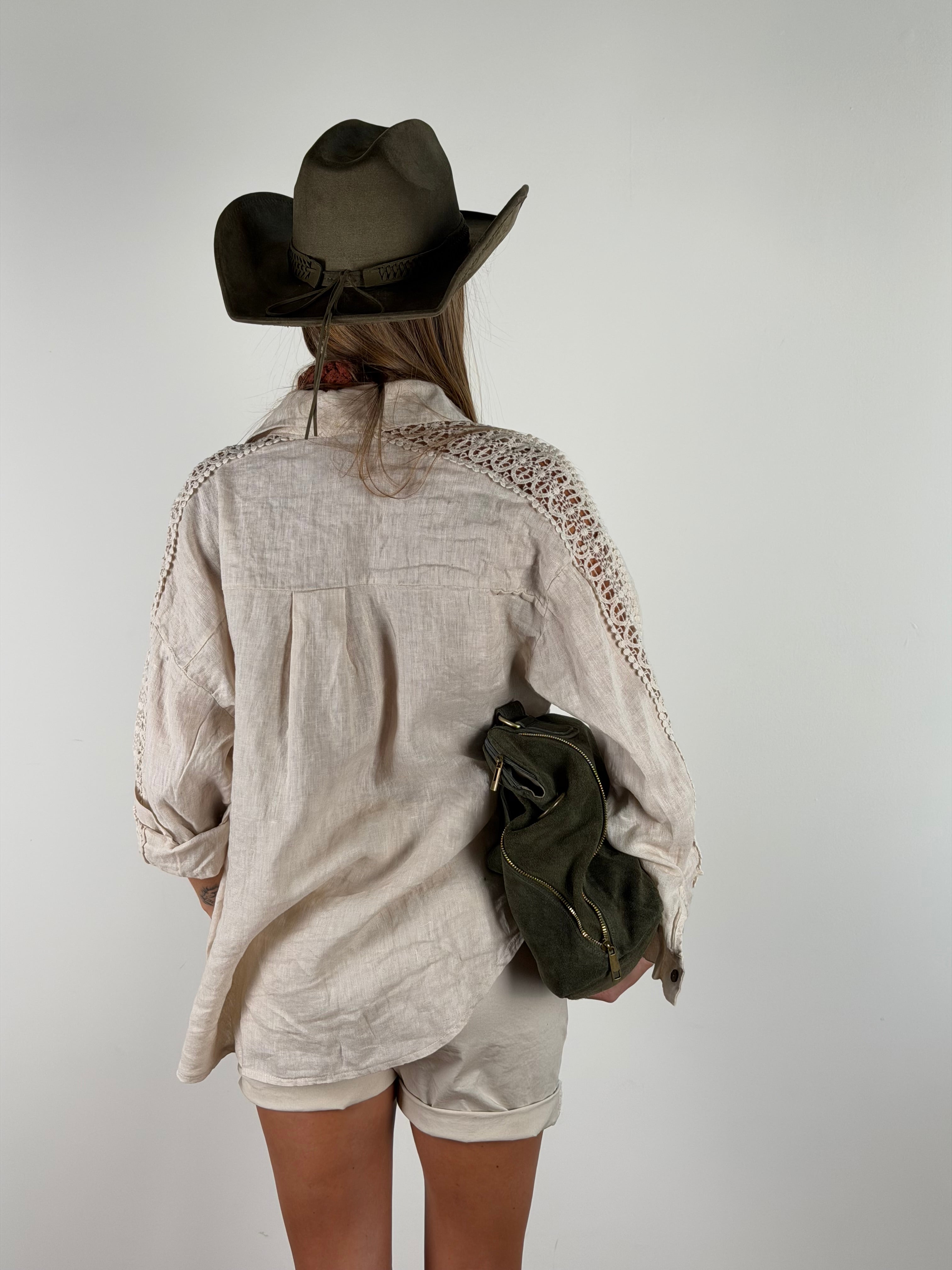 Camicia puro lino Valentine beige