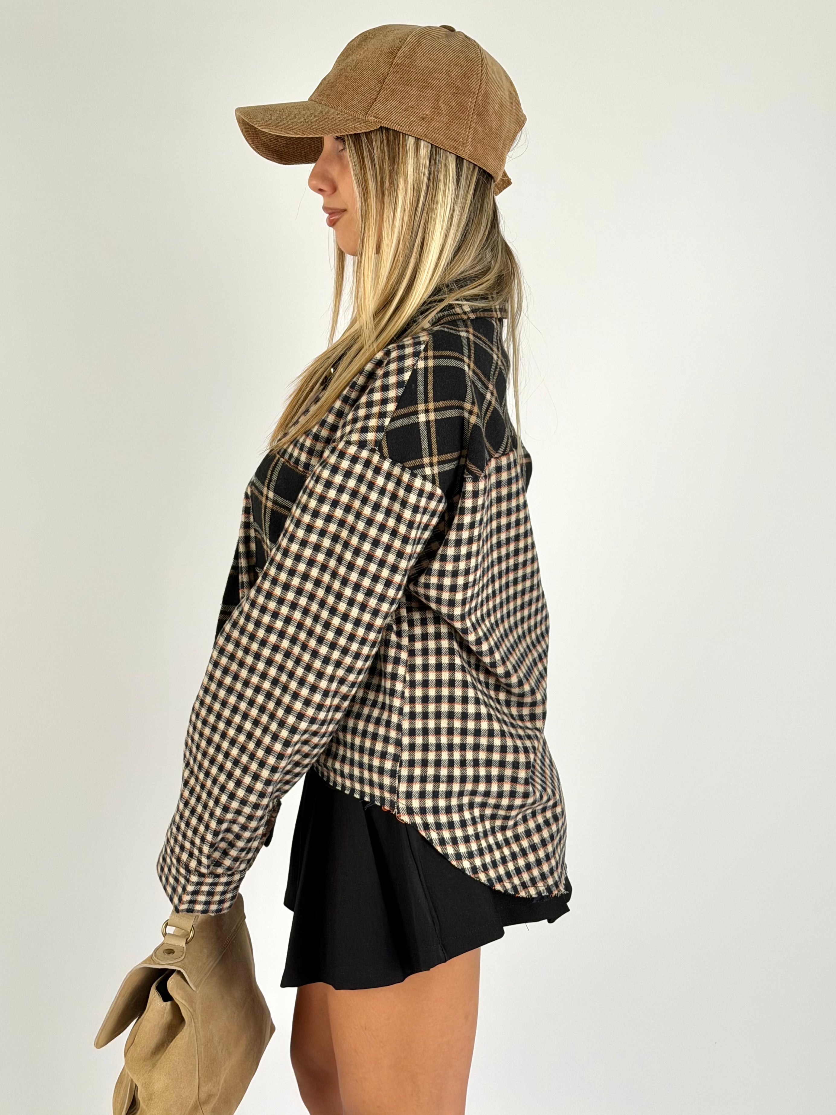 Camicia check Alessia nera