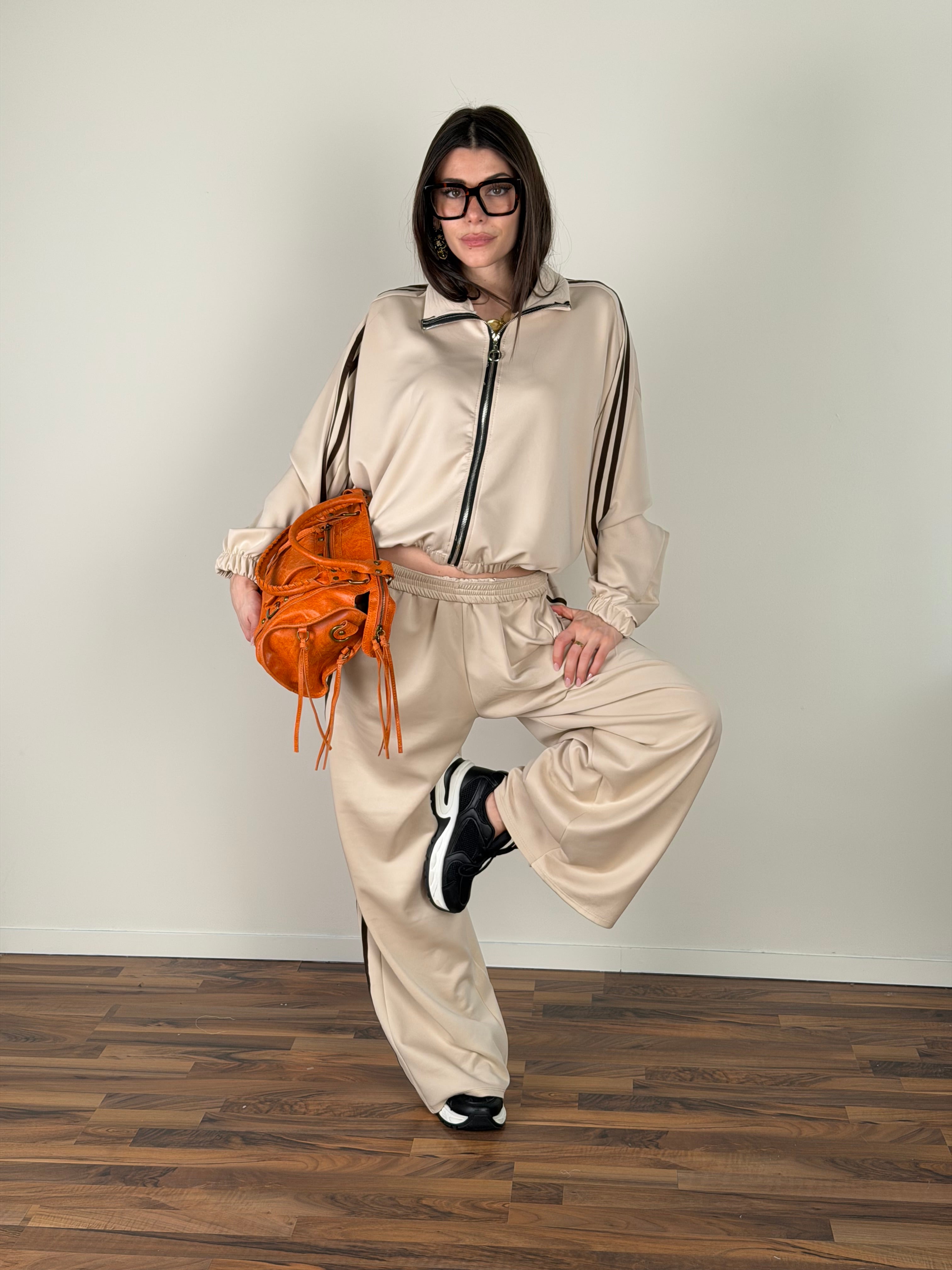 Felpa tuta Calliope beige