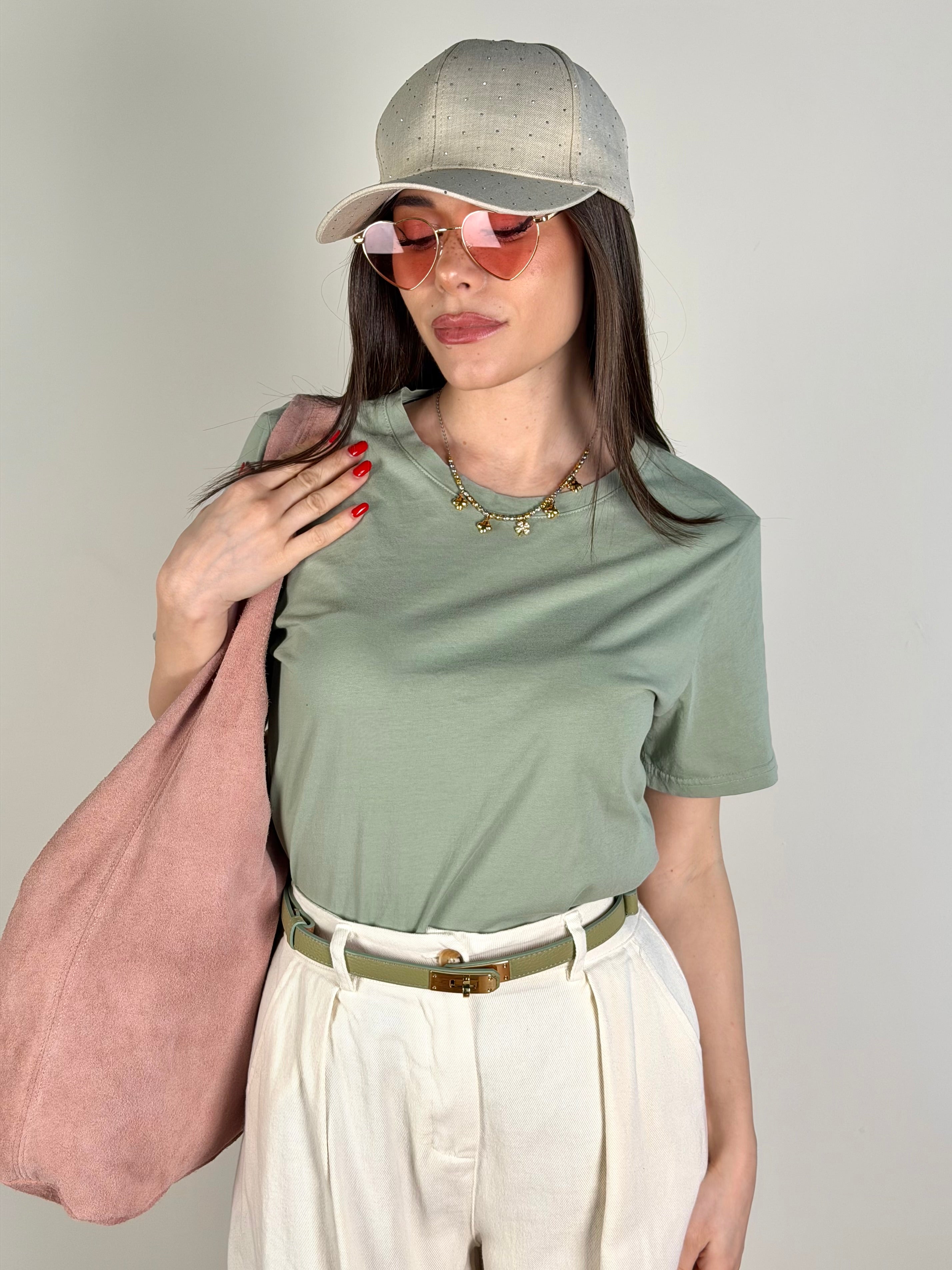 T-shirt monocolore verde