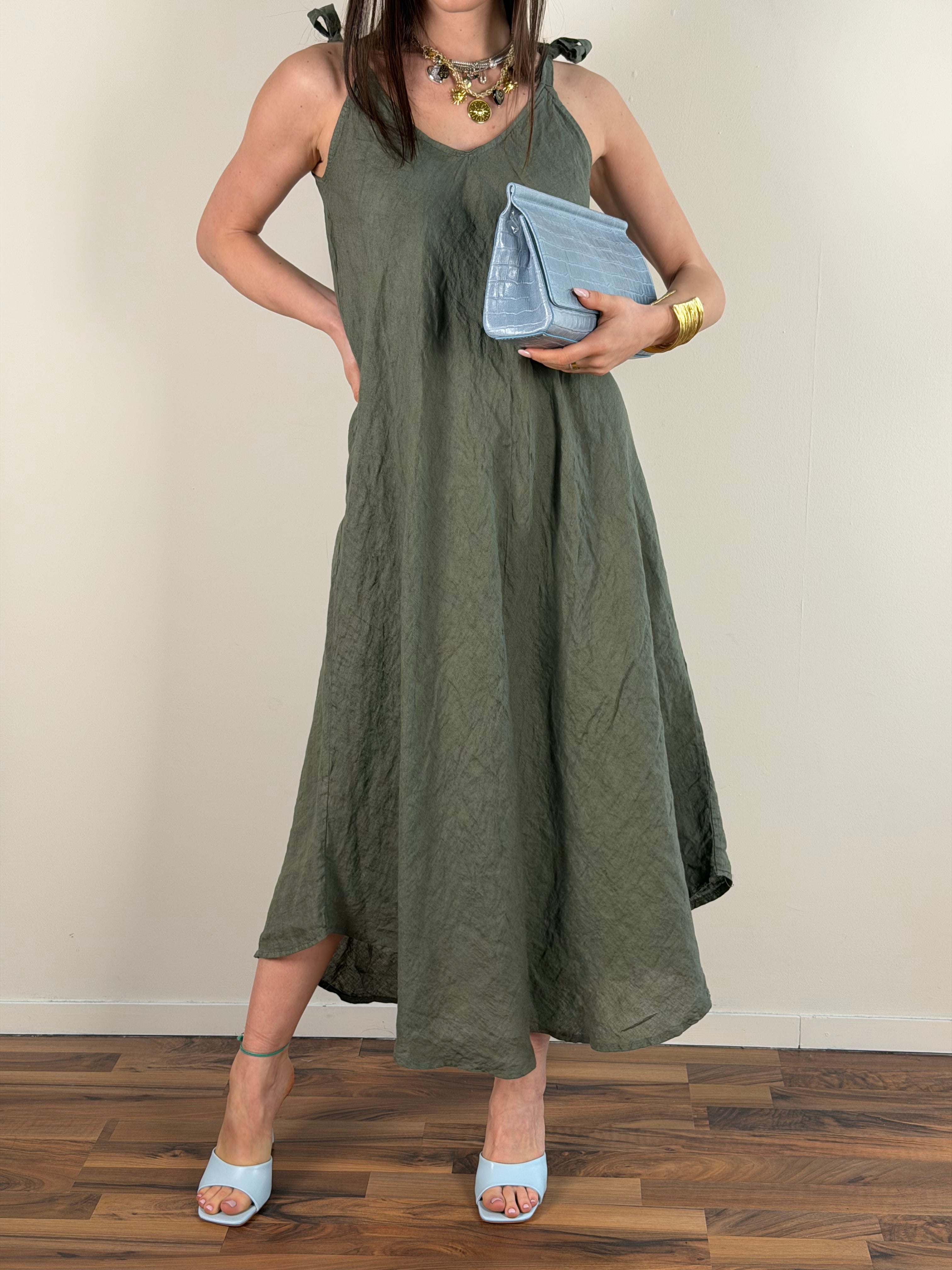 Abito fiocchi verde