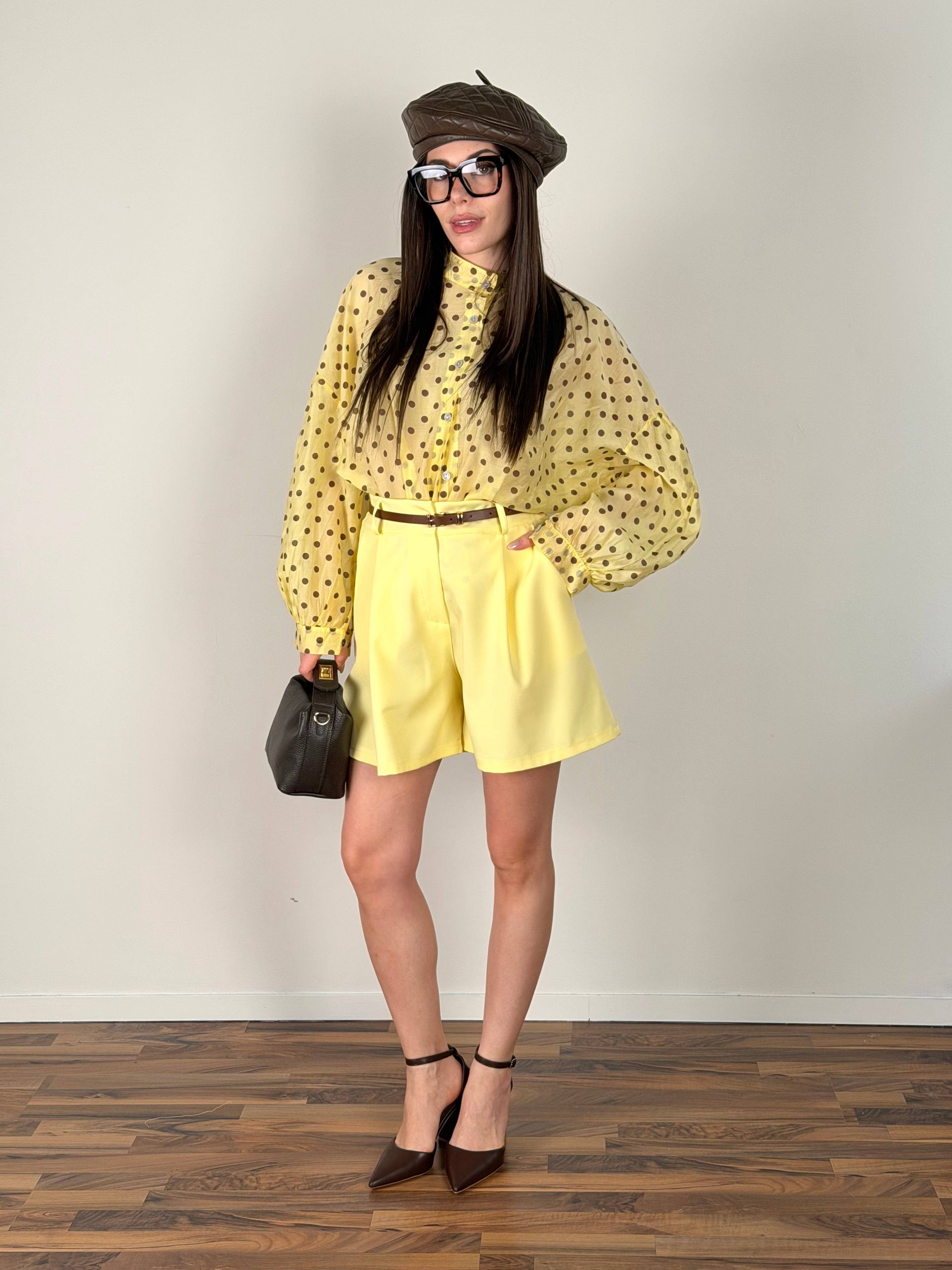 Camicia pois gialla