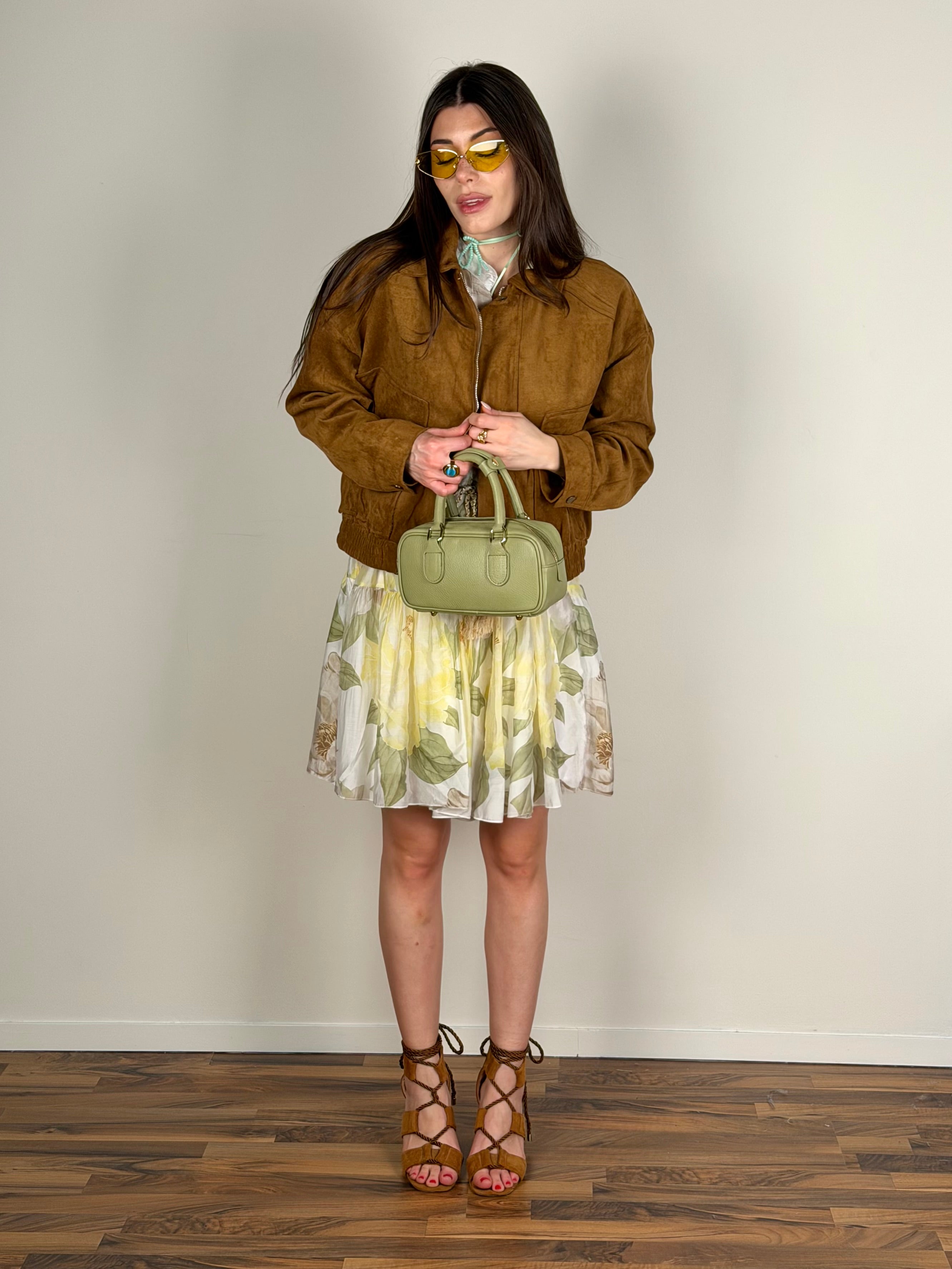 Bomber scamosciato coffee