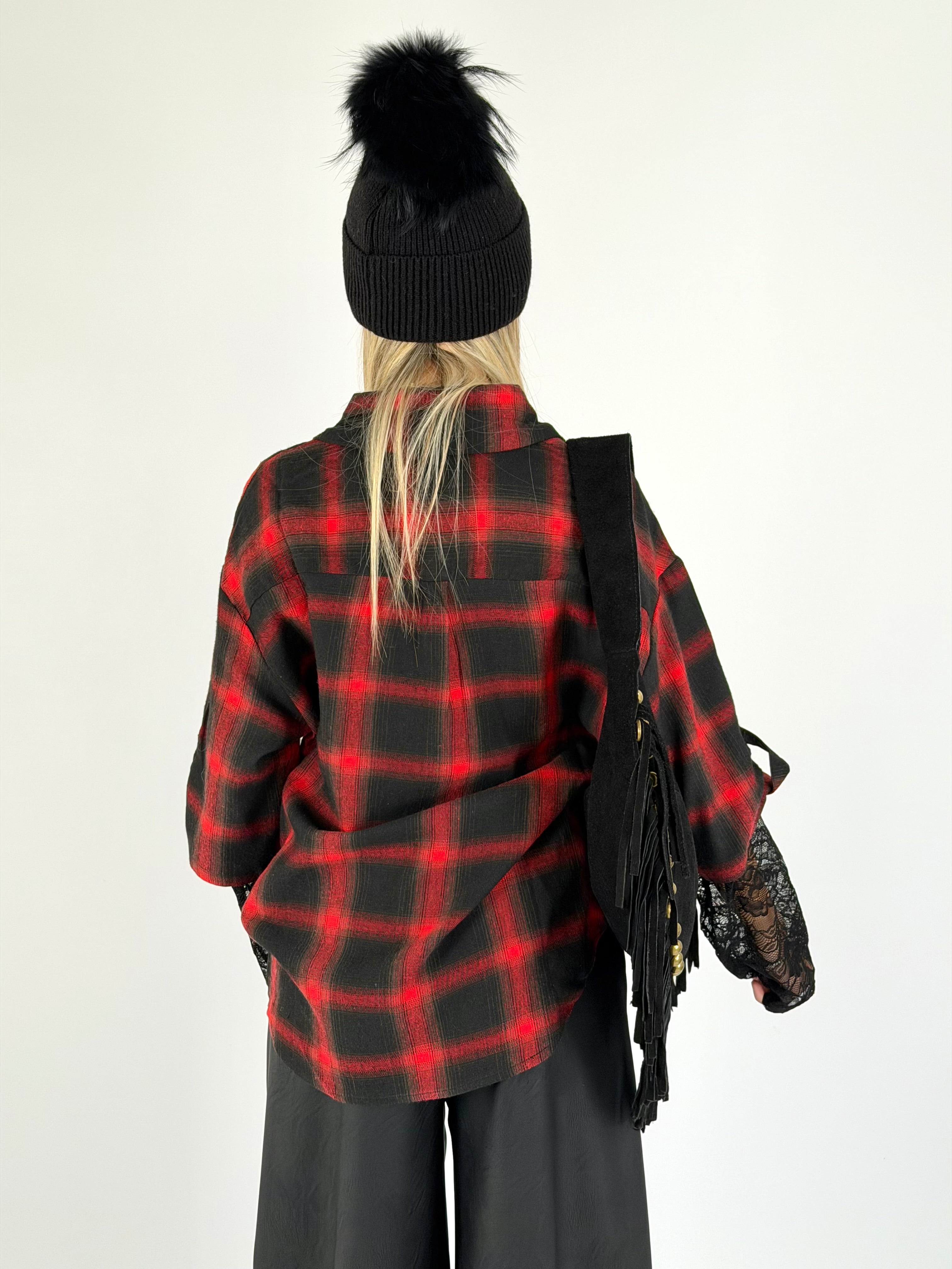 Camicia check Sally rossa