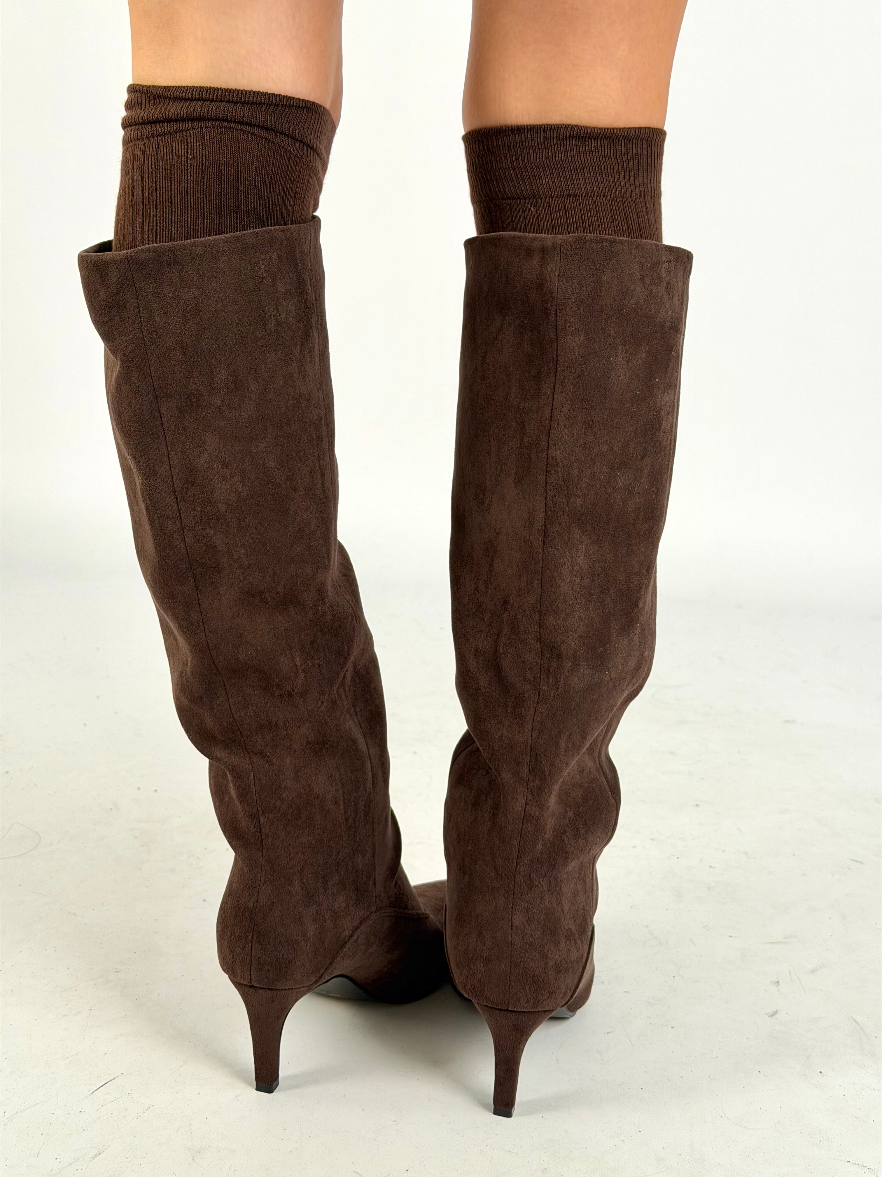 Stivale scamosciato moro