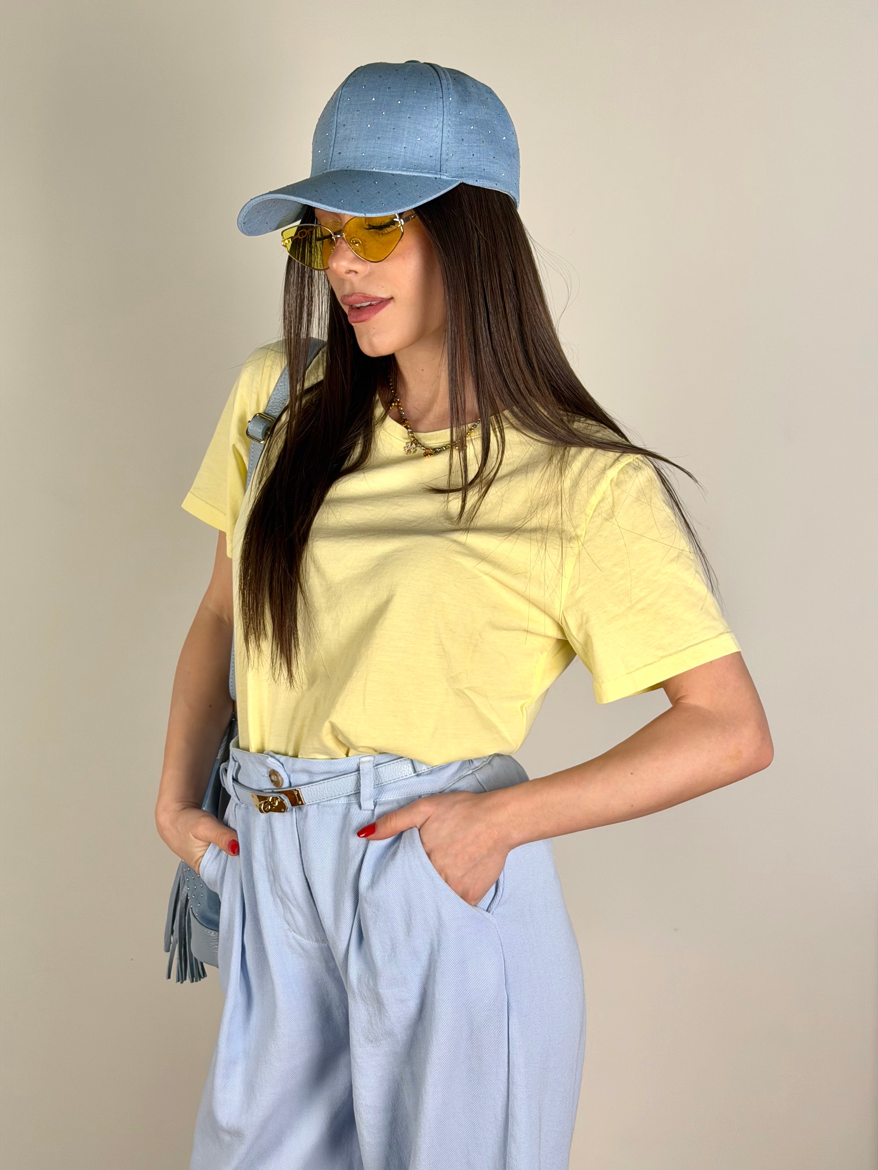 T-shirt monocolore gialla