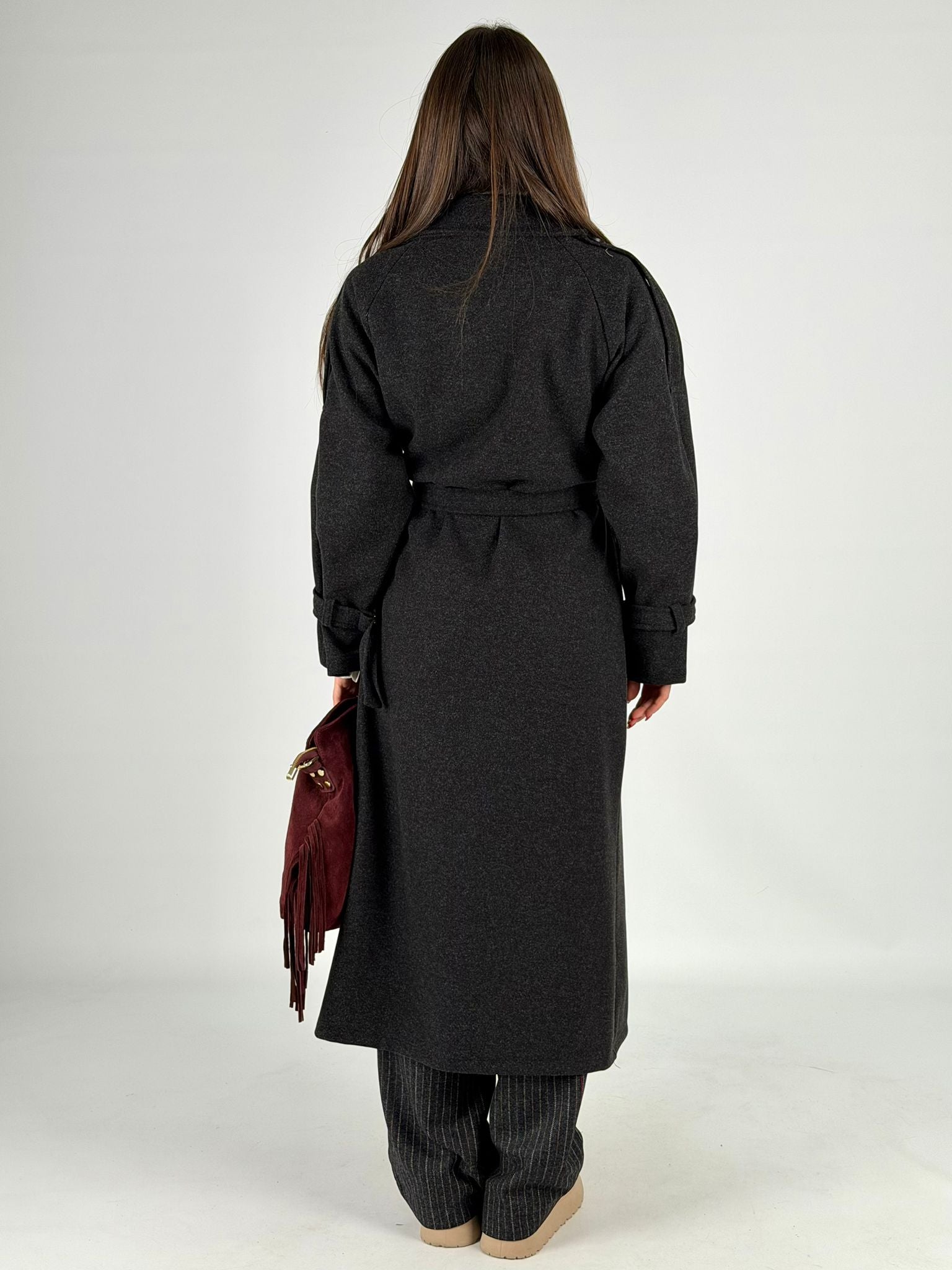 Maxi cappotto fiocco nero