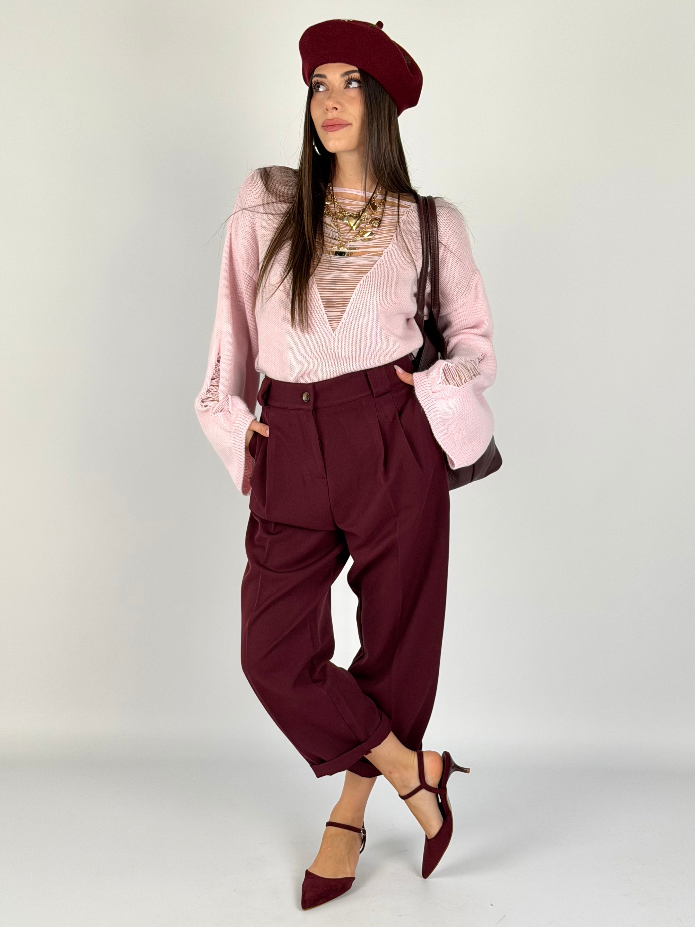 Pantalone Amanda bordeaux