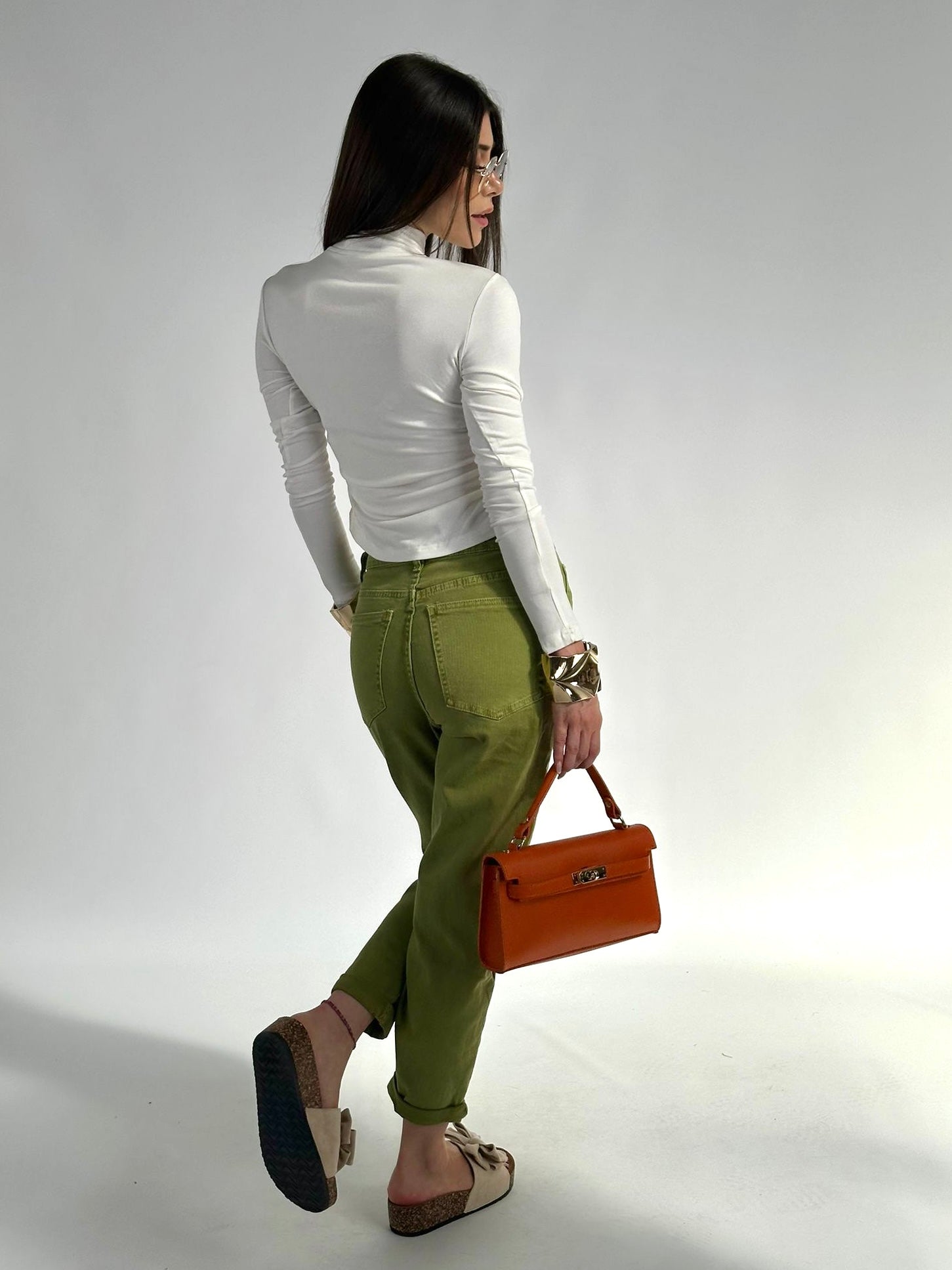 Jeans Iris verde acido