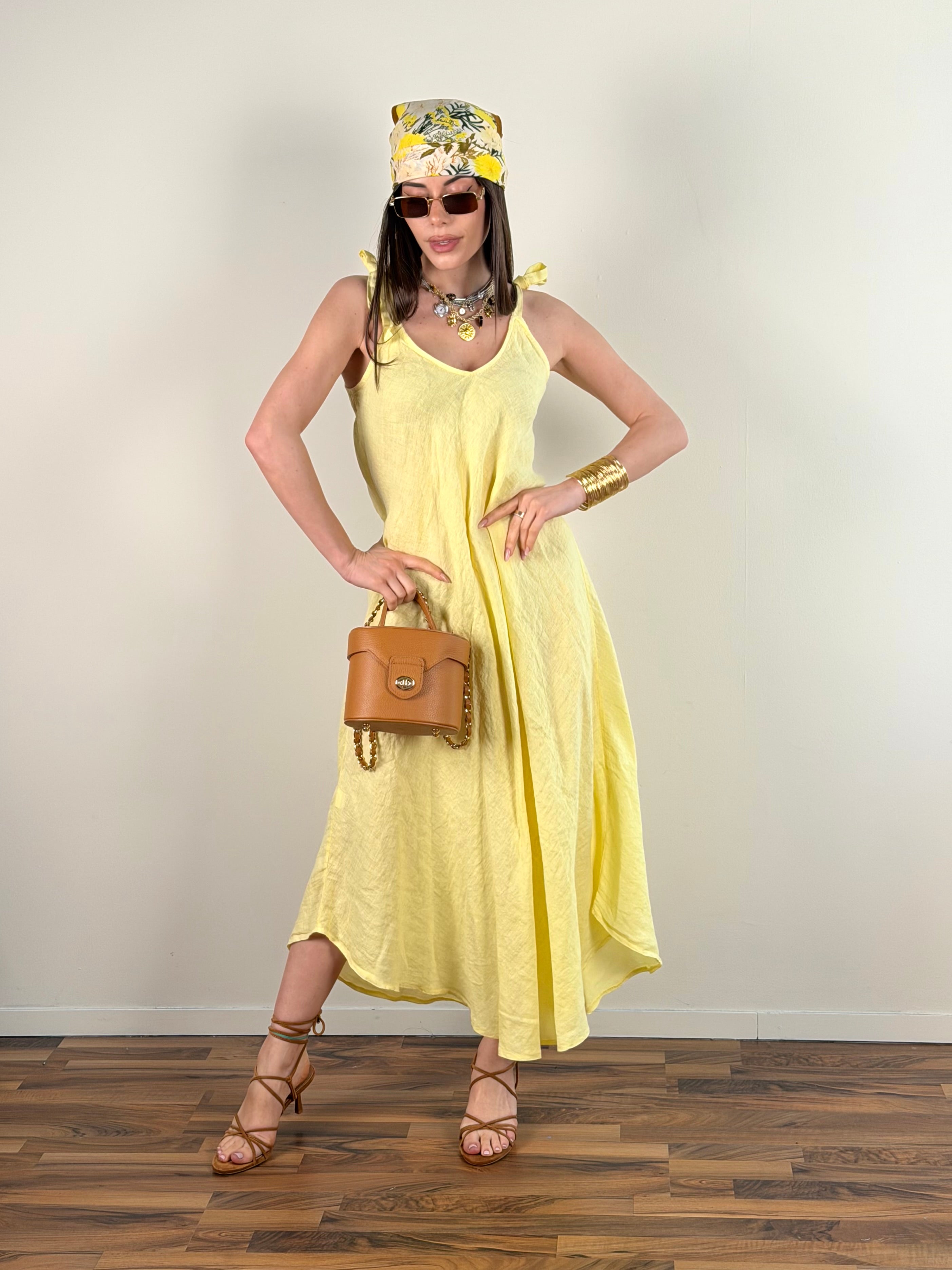 Abito fiocchi giallo