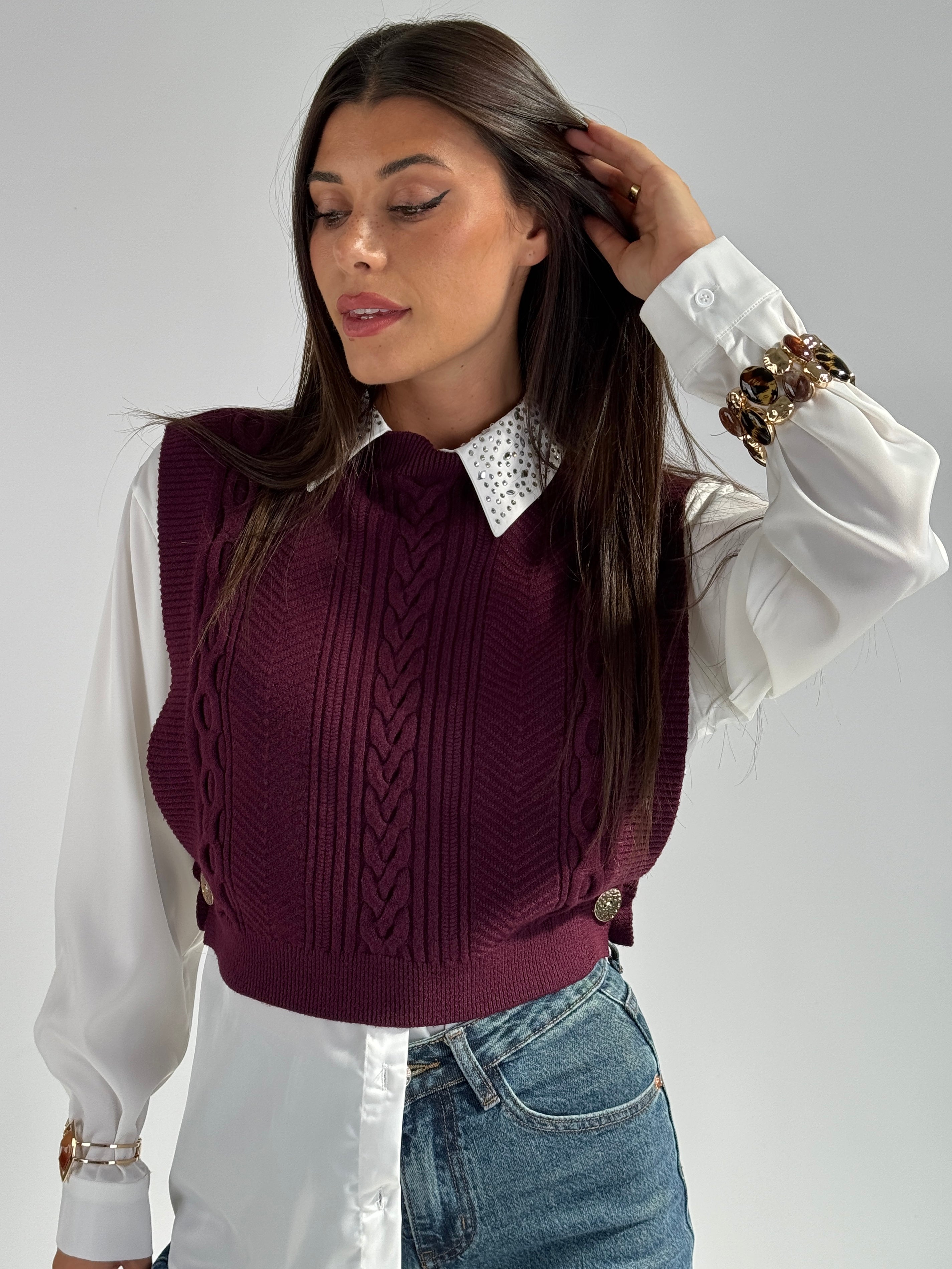 Maglia Chloe bordeaux