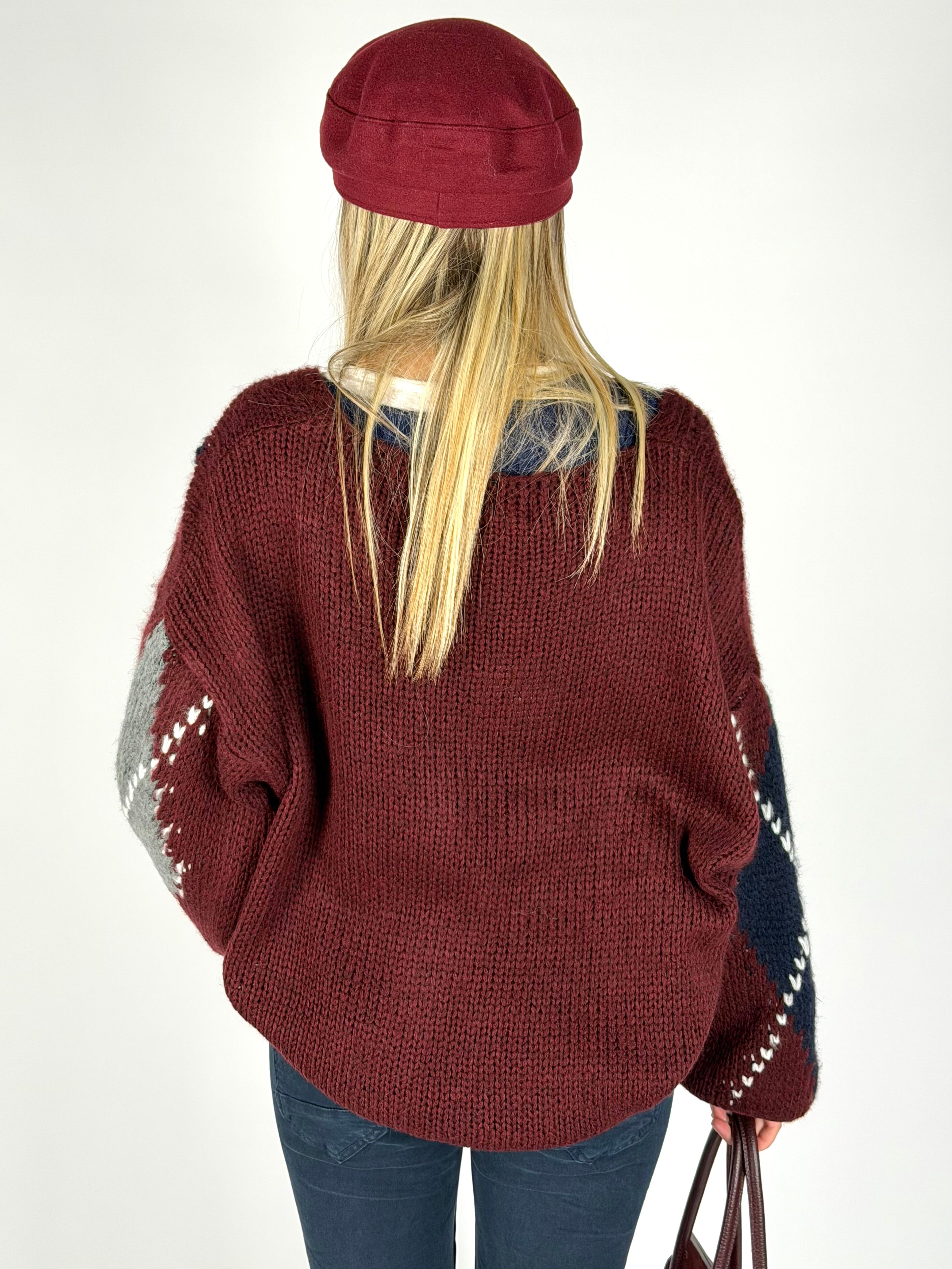 Cardigan Giove bordeaux
