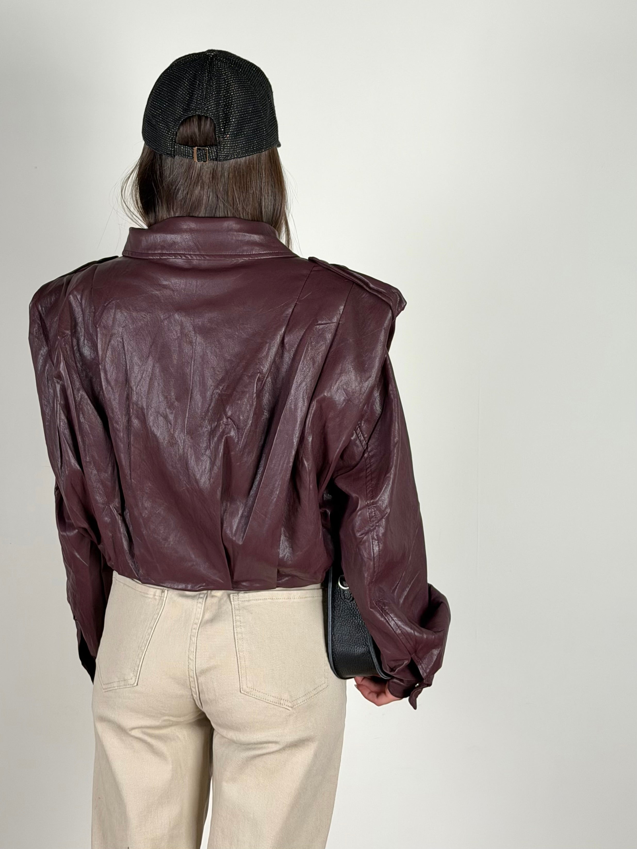 Bomber ecopelle London bordeaux
