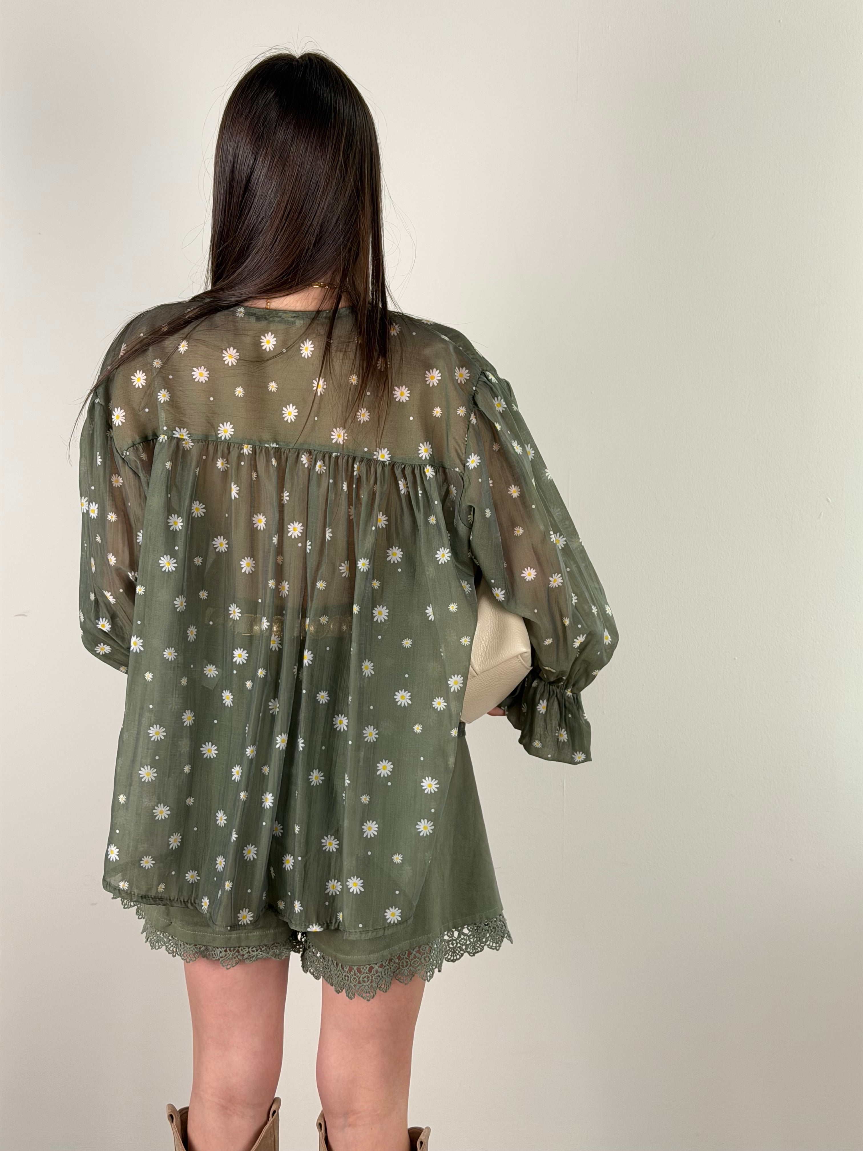 Camicia Margherite verde