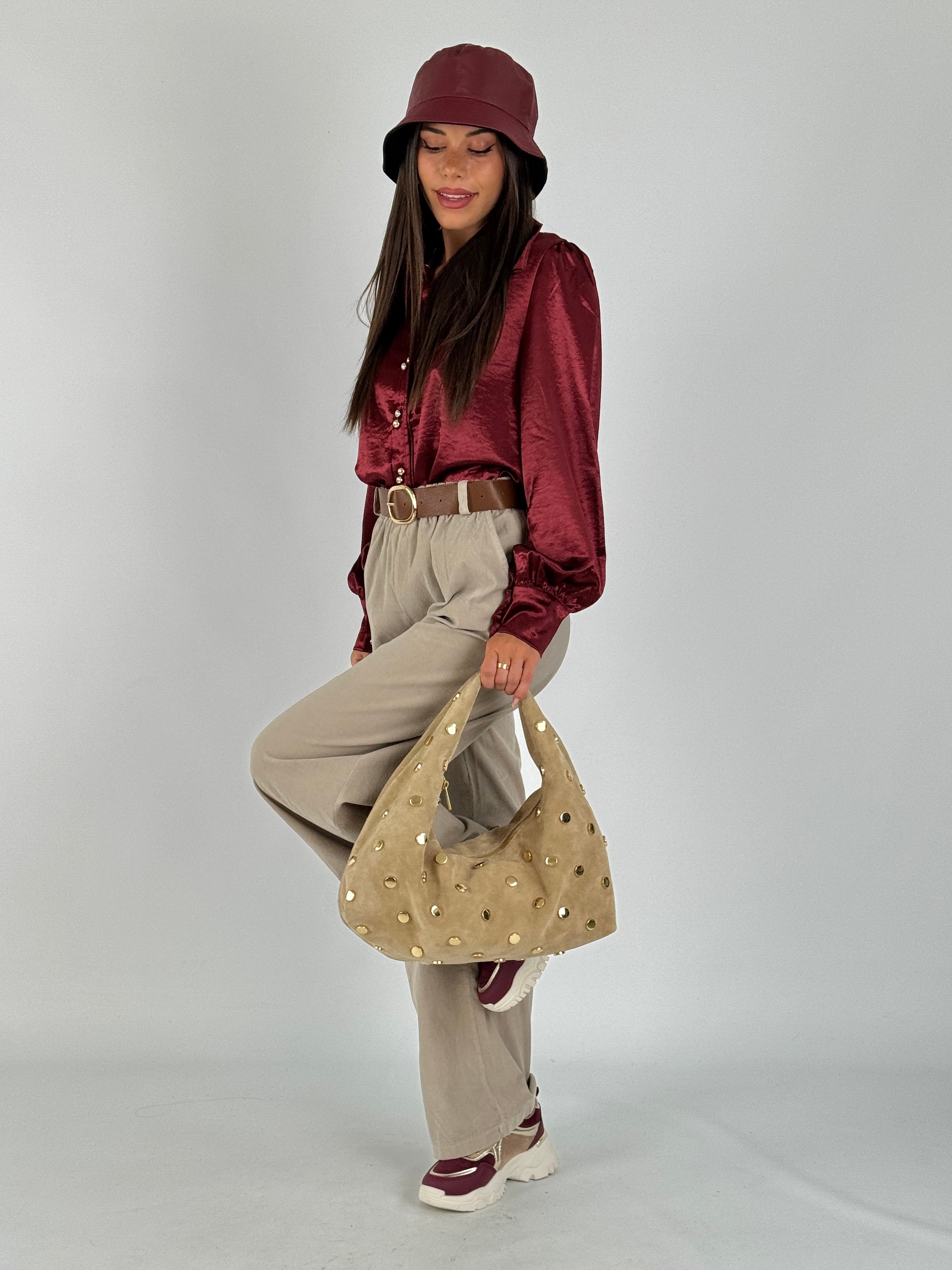 Camicia seta bordeaux