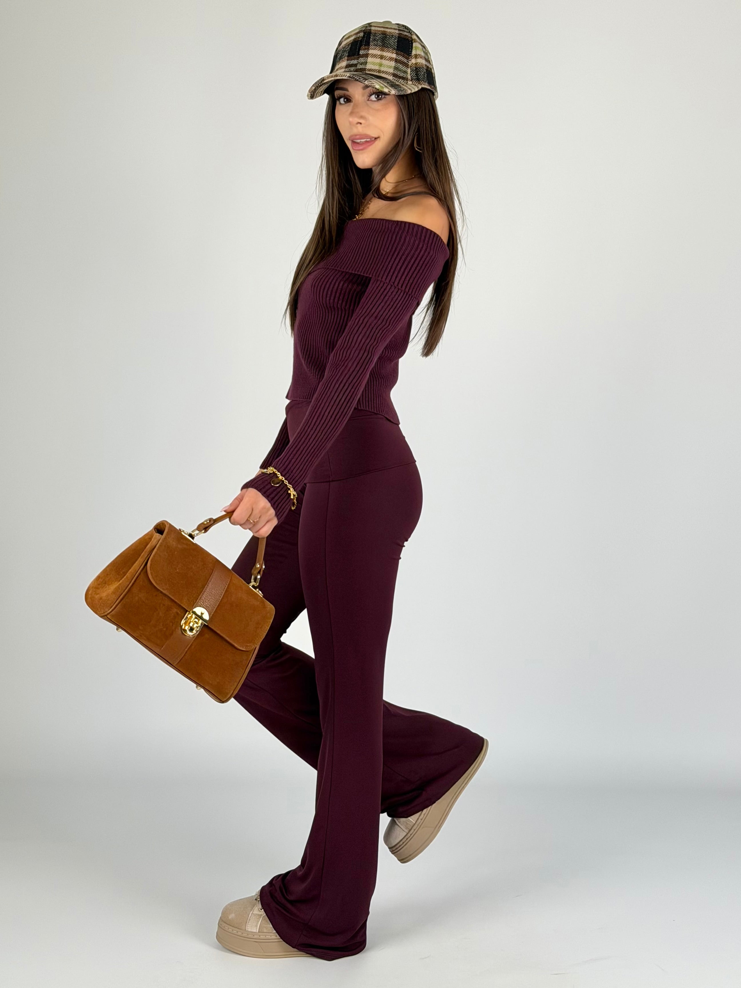 Pantalone Romance bordeaux