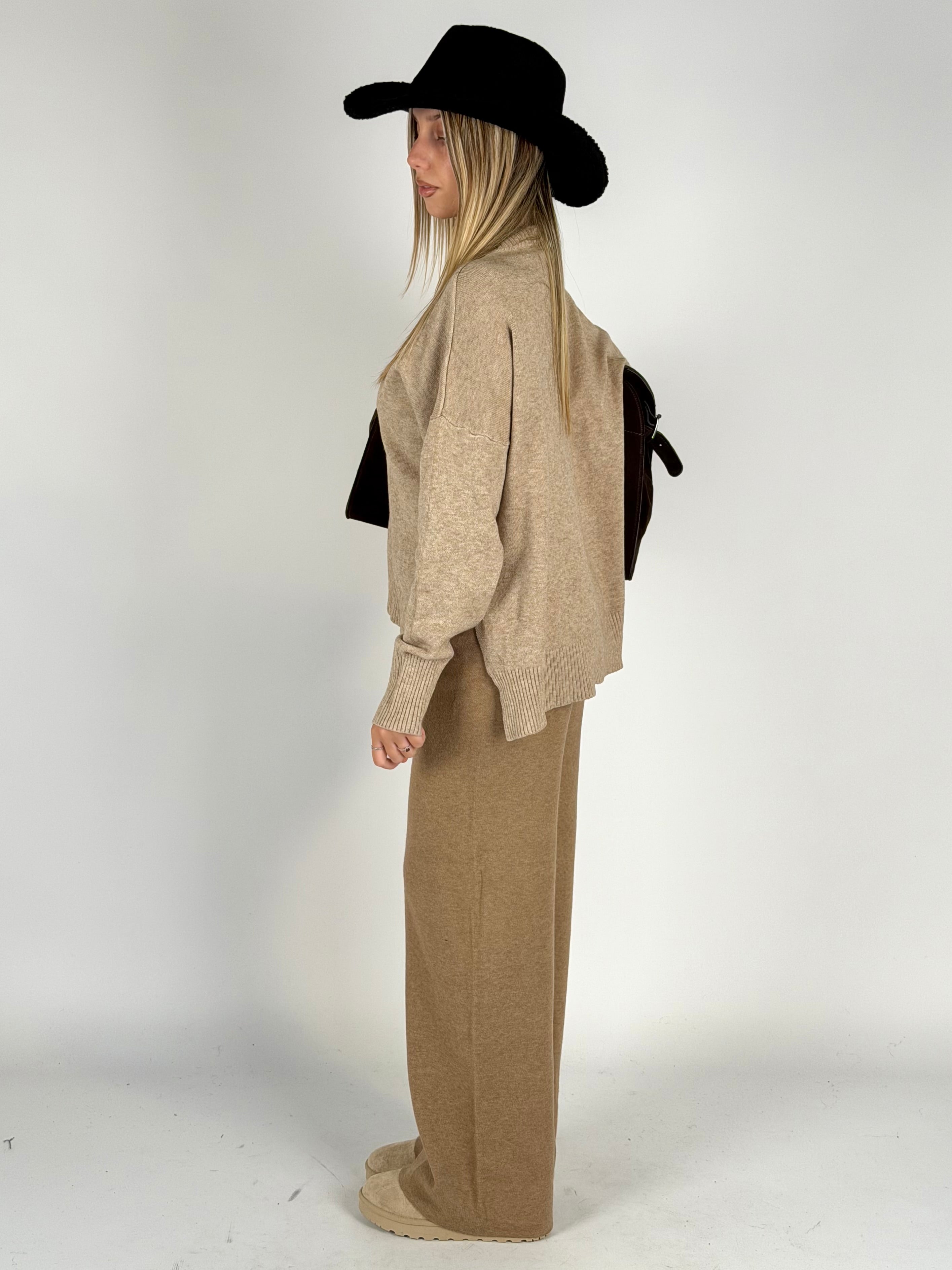 Pantalone tuta sportiva Aluna beige