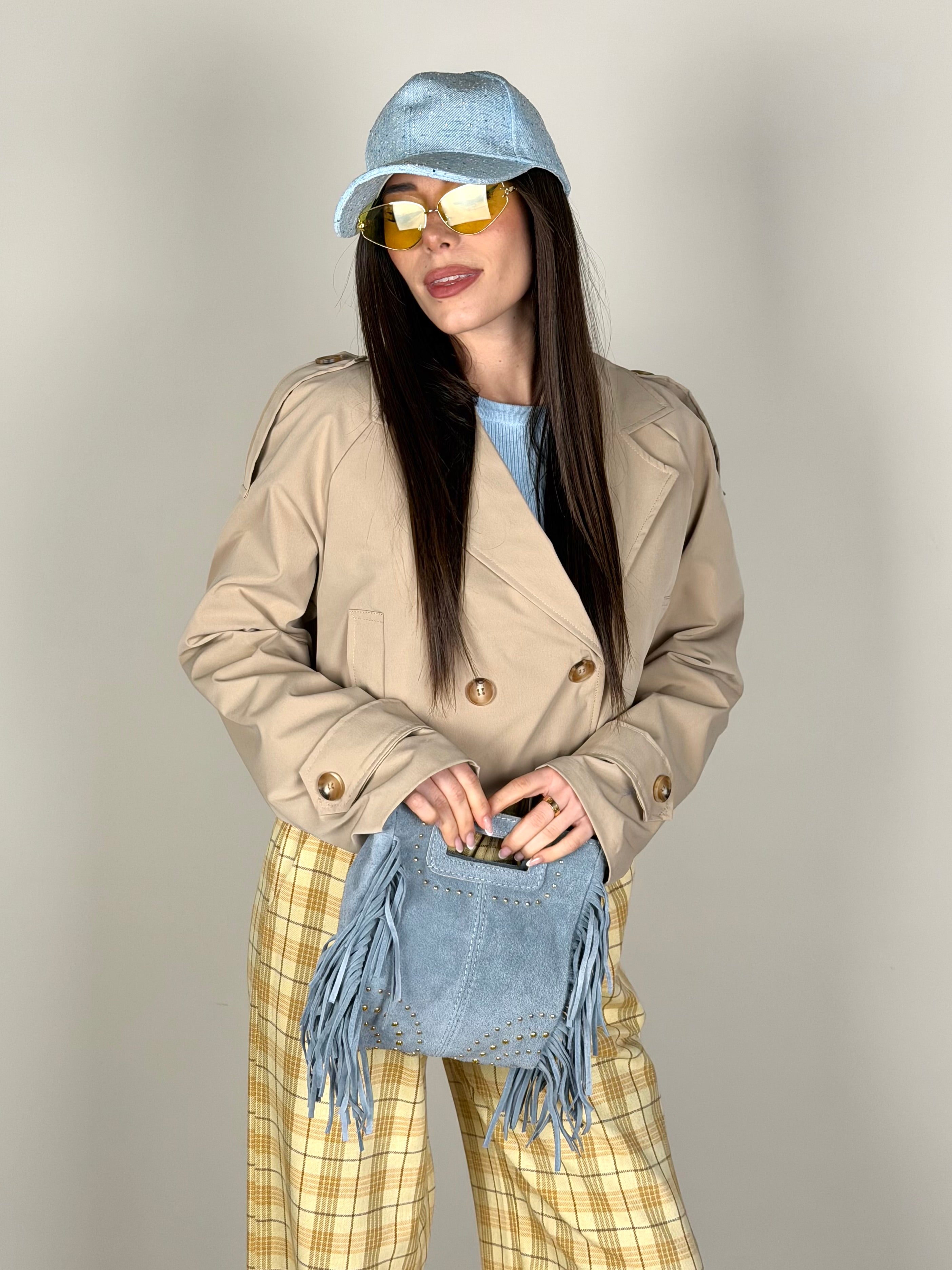 Trench crop beige