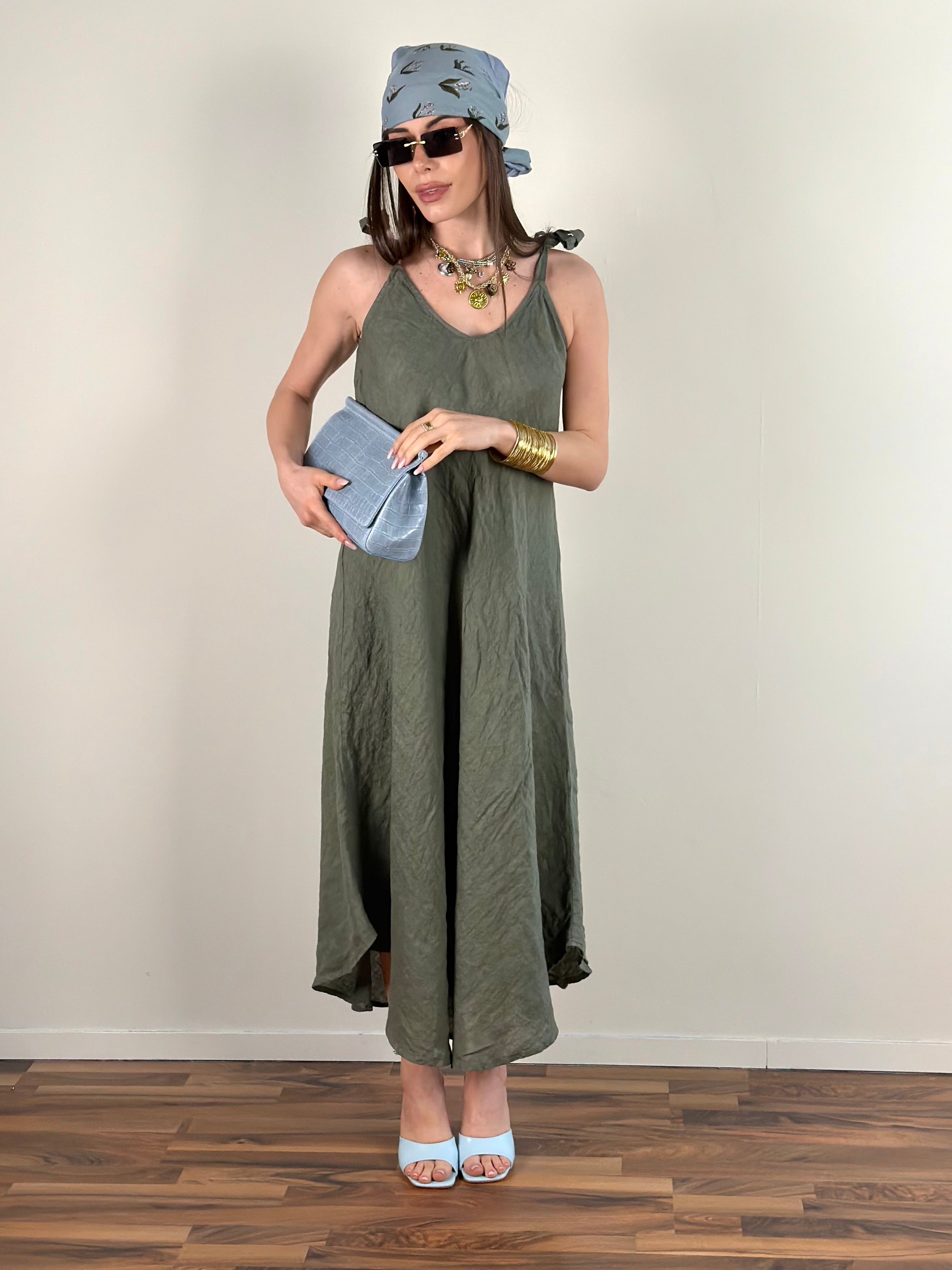 Abito fiocchi verde
