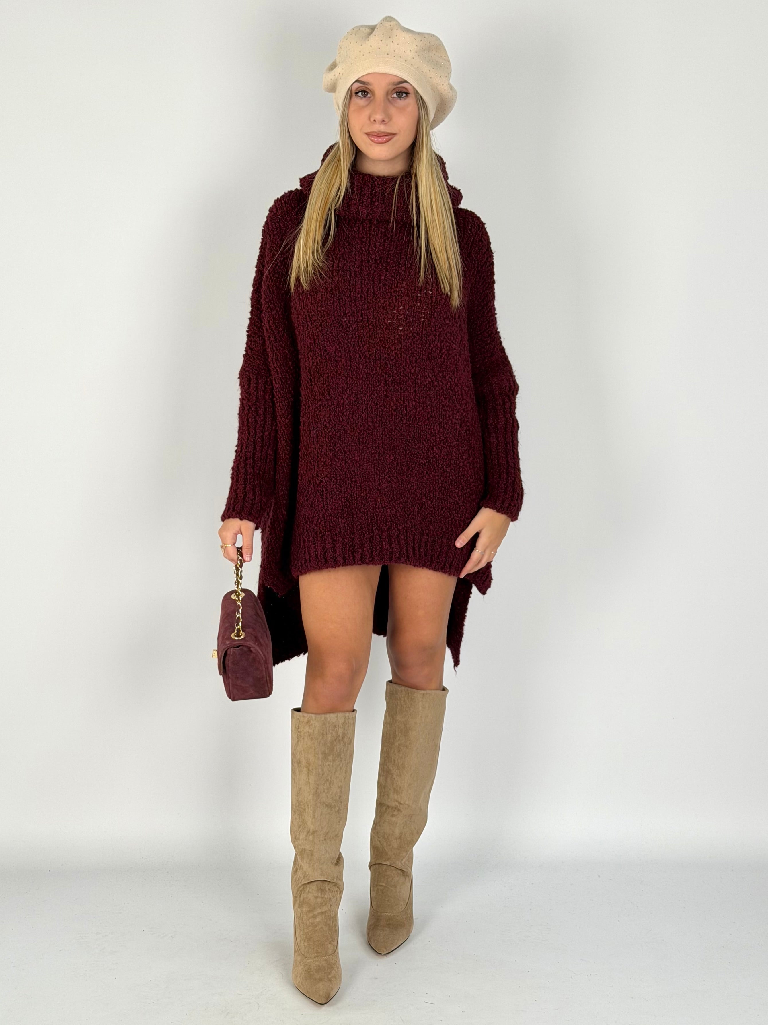 Abito maglia Marzia bordeaux