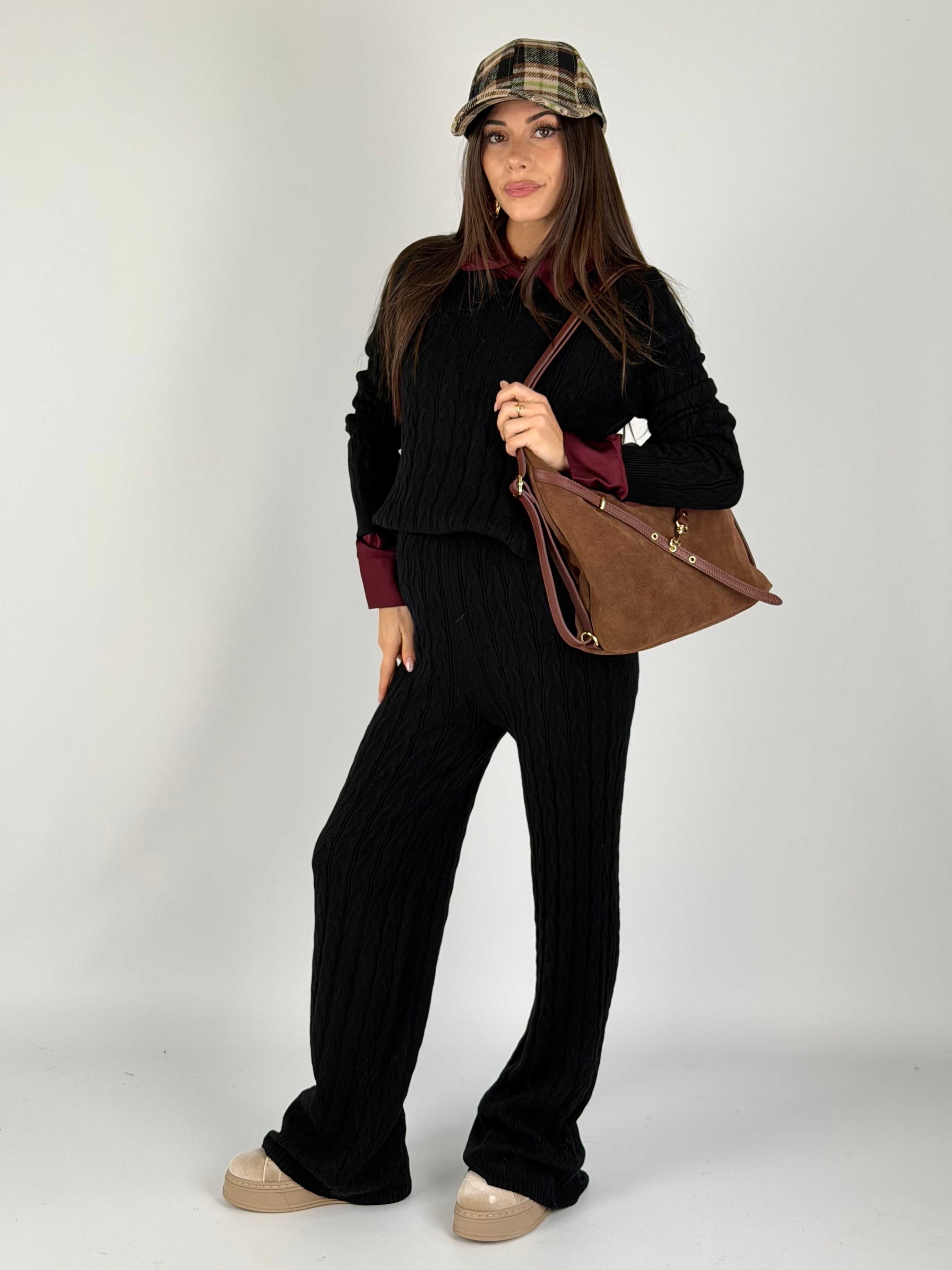 Tuta sportiva glam nera