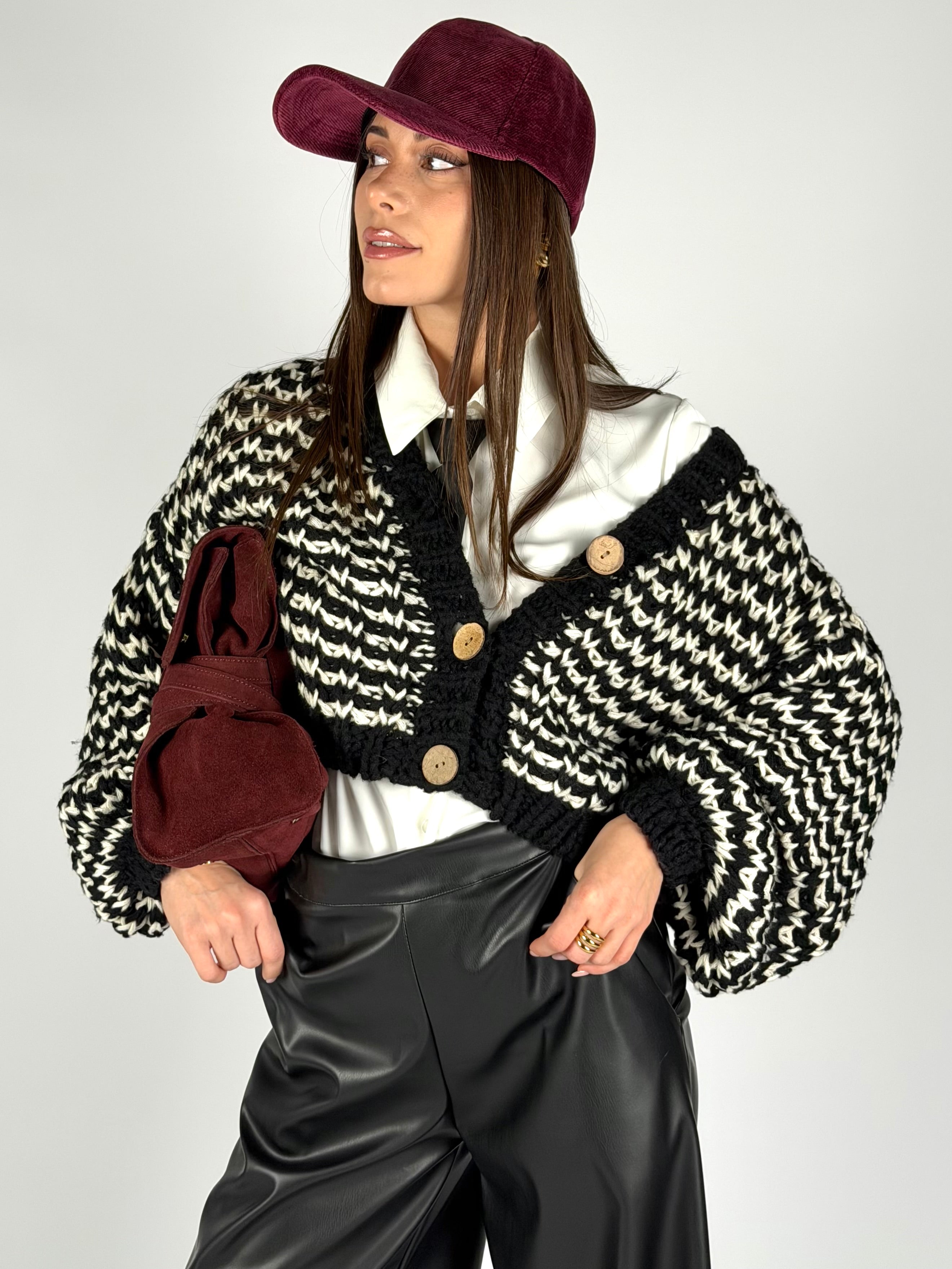 Maglione zig zag nero