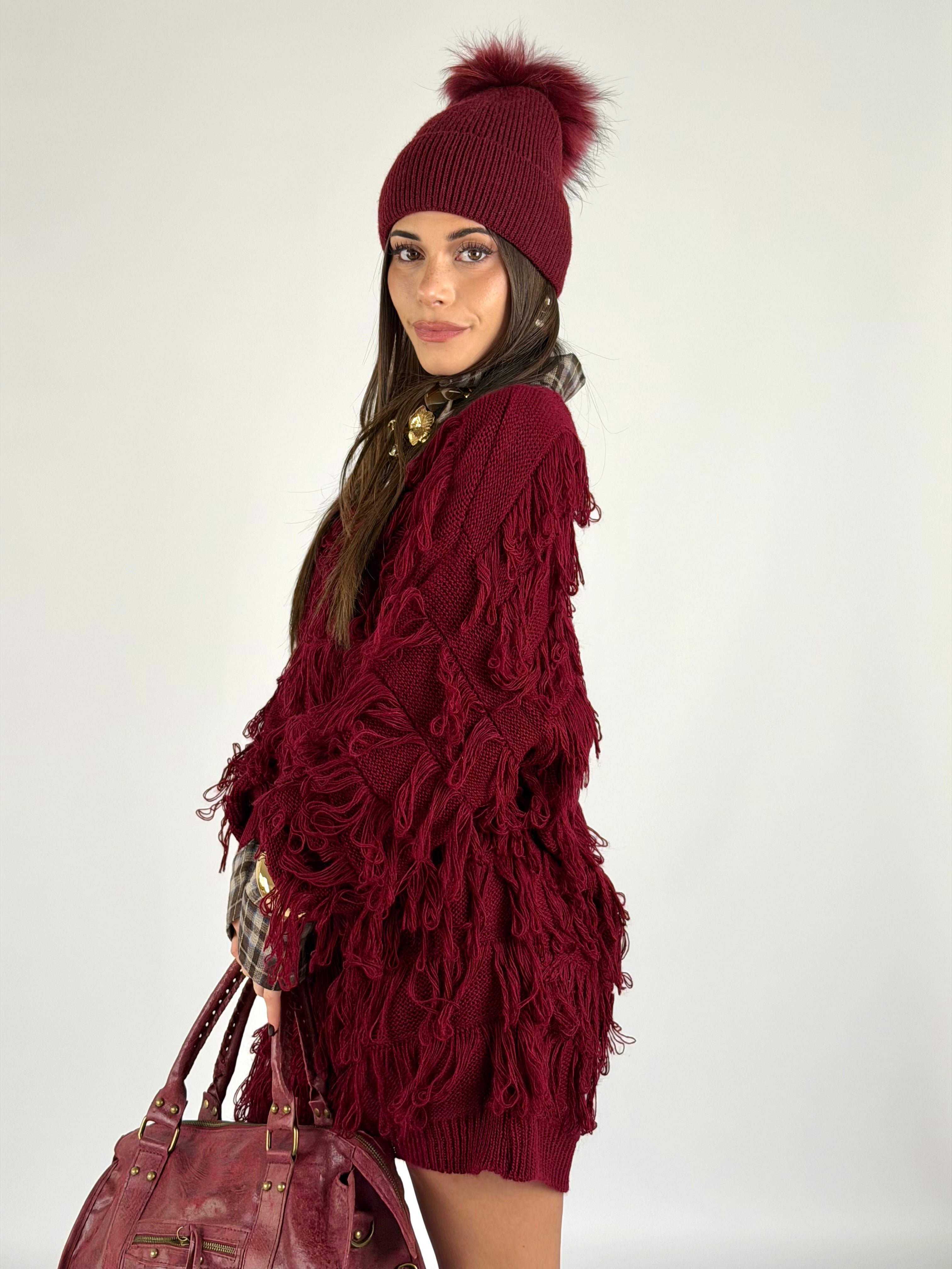 Abito frange bordeaux