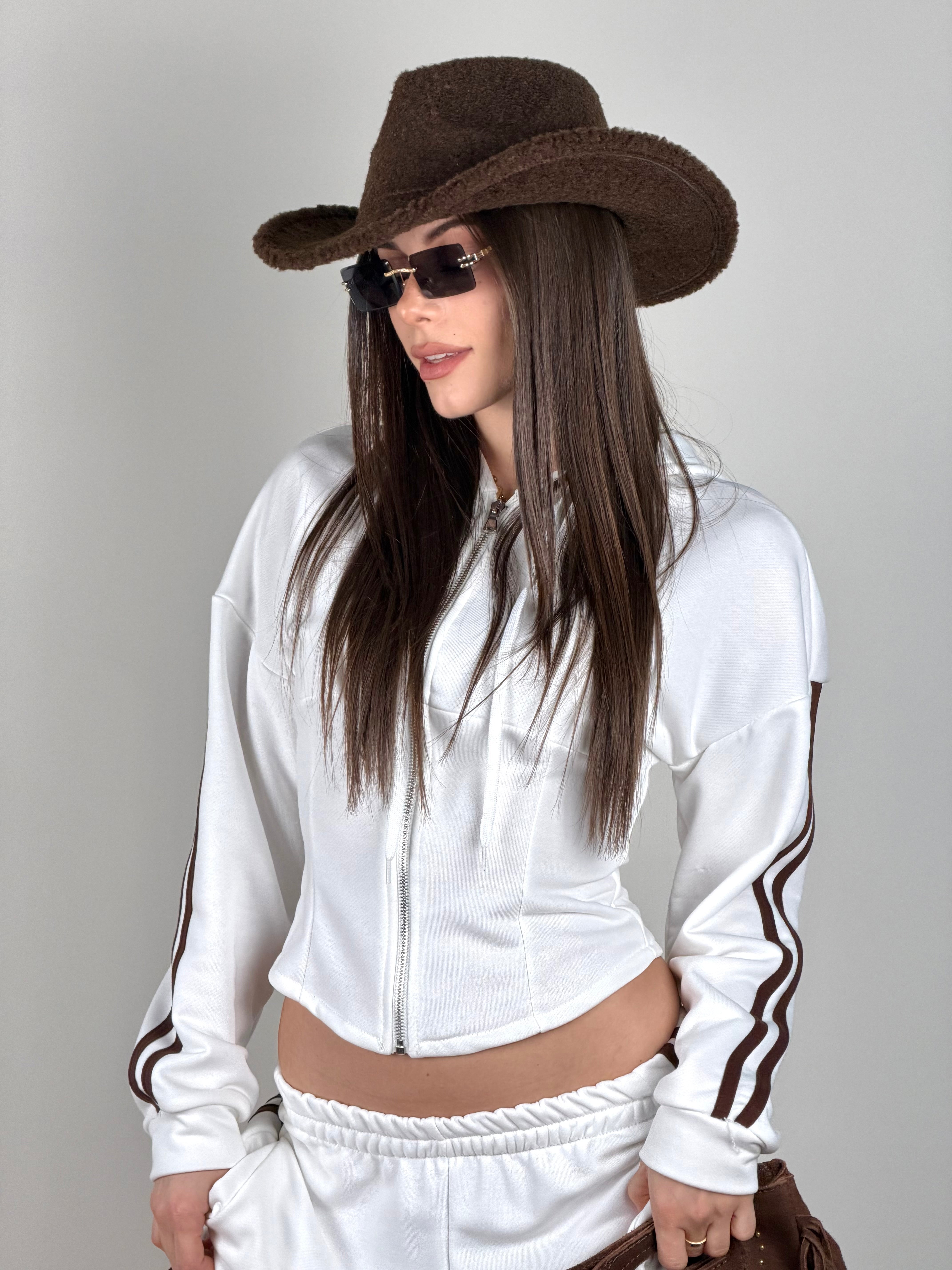 Felpa tuta sportiva Iconic bianca