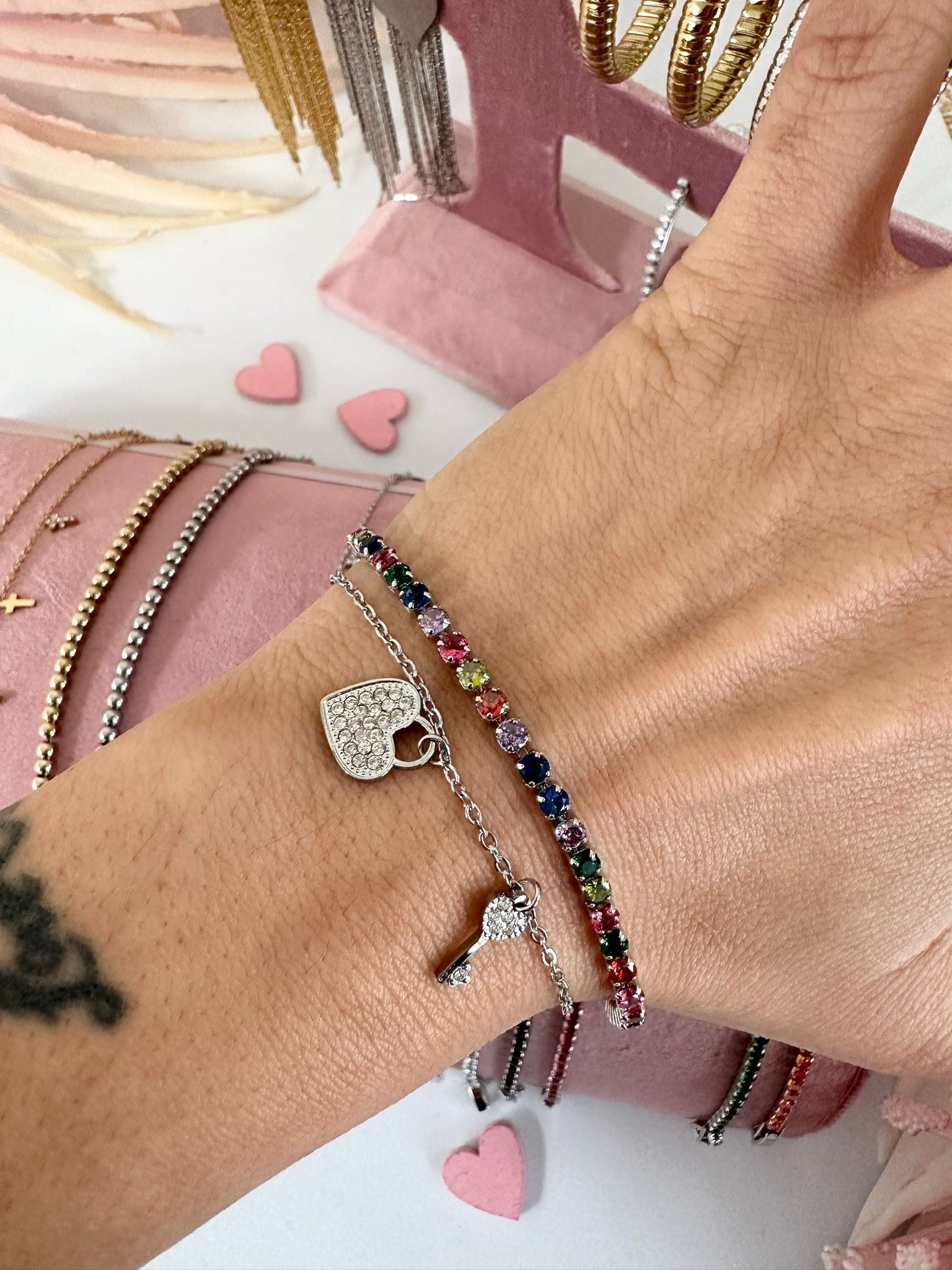 BRACCIALE tennis rainbow medio