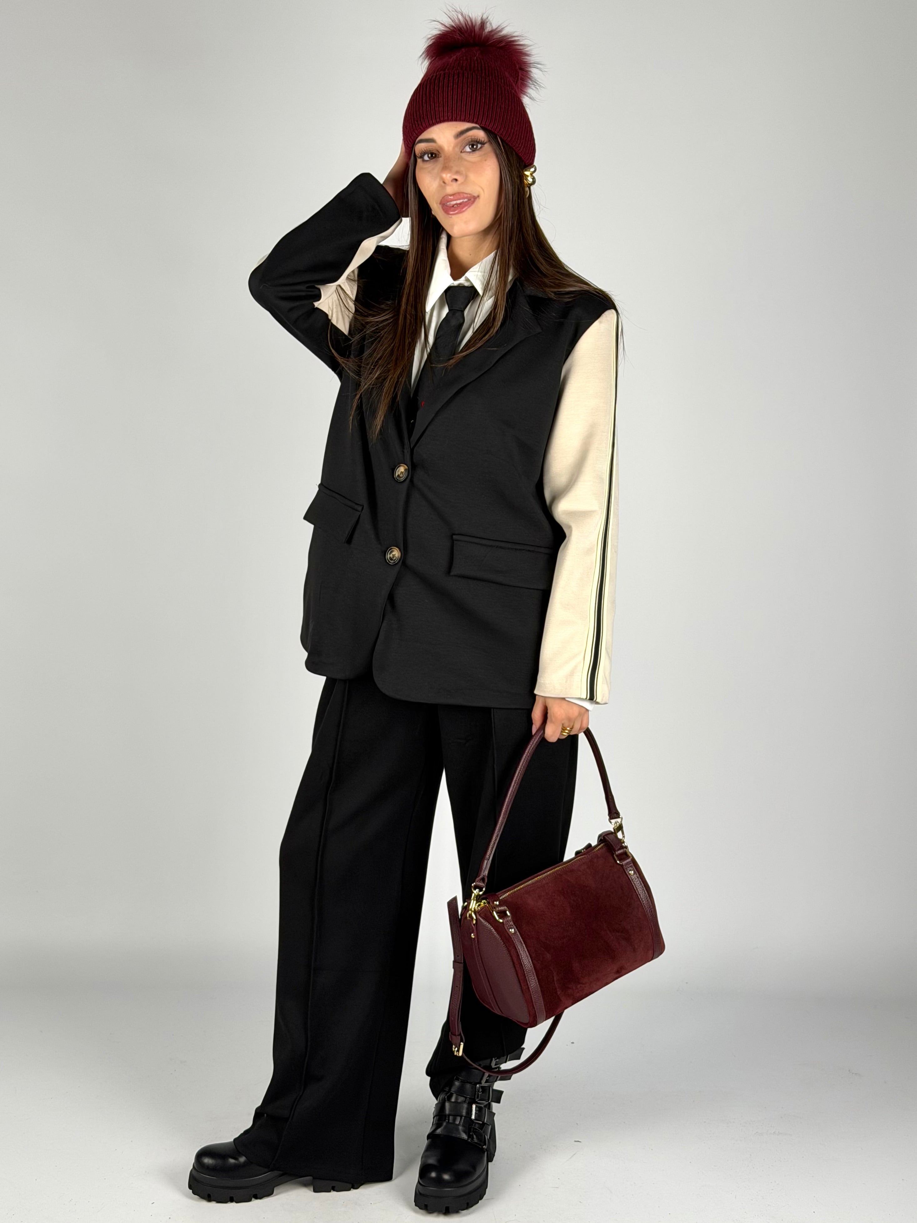 Giacca completo banda nero