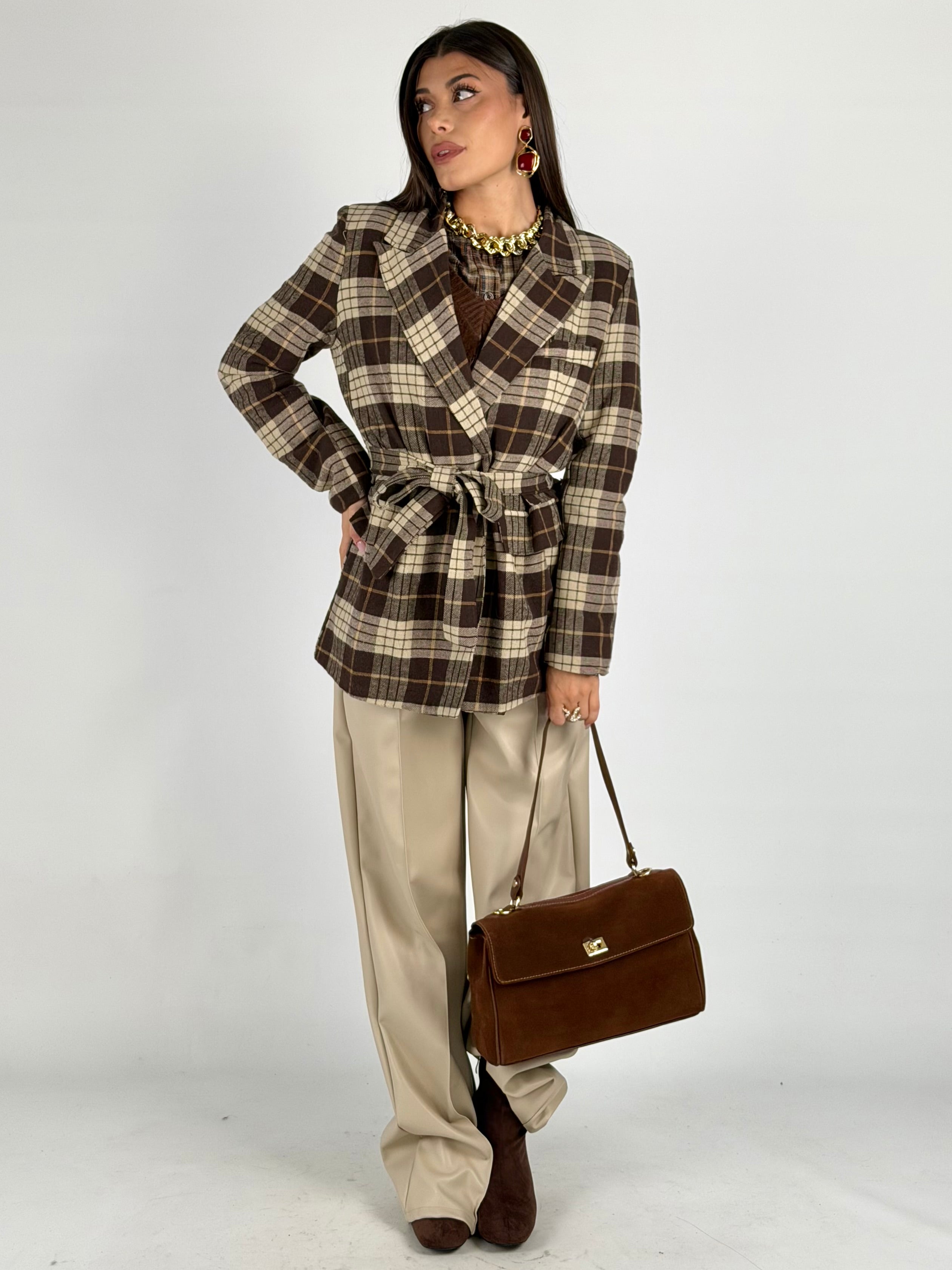 Giacca fiocco quadri