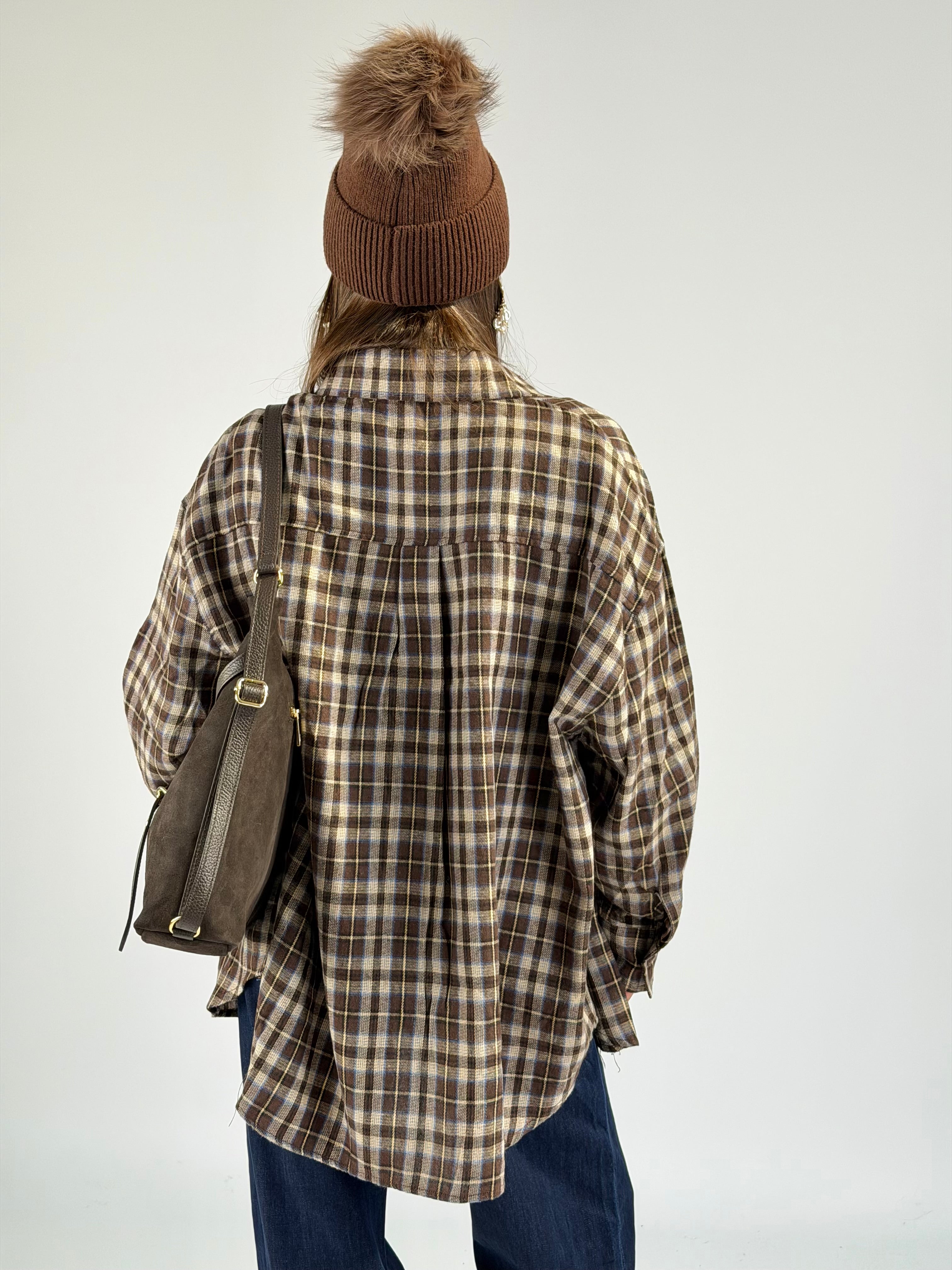 Camicia check spille moro