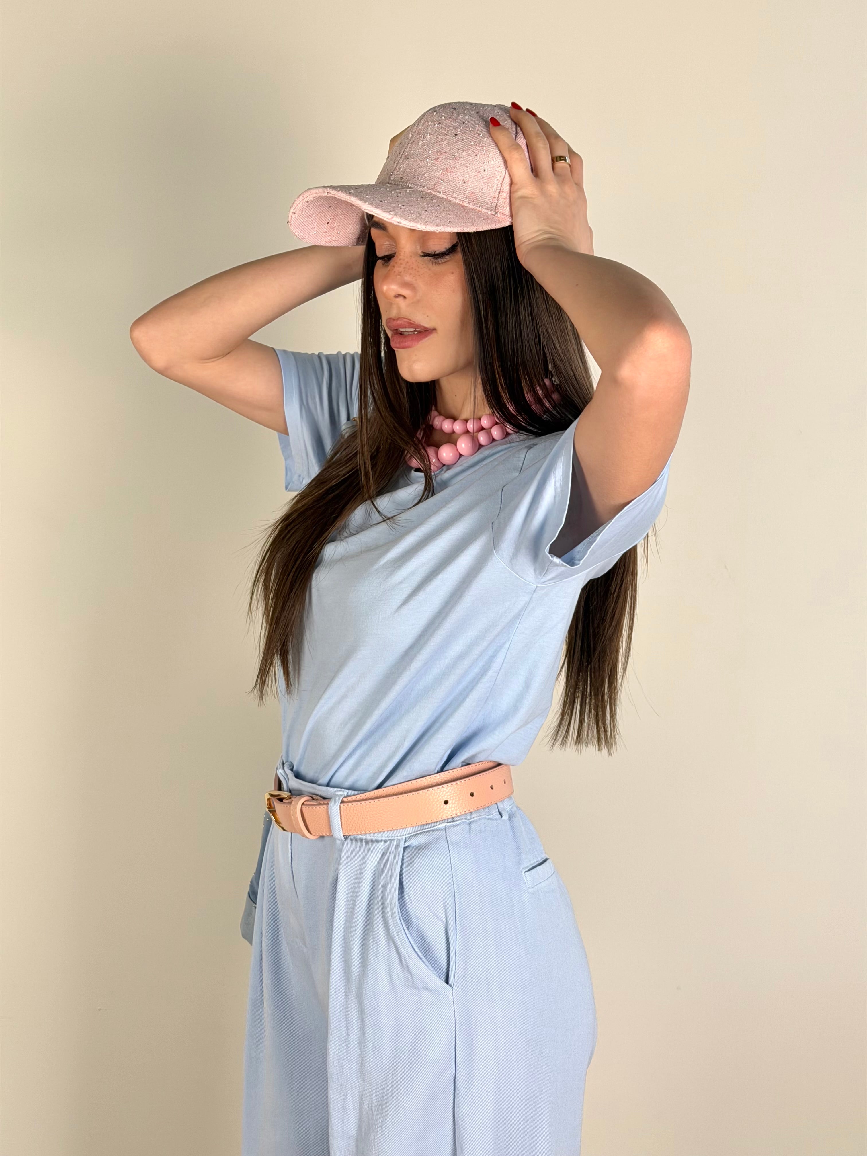 T-shirt monocolore celeste